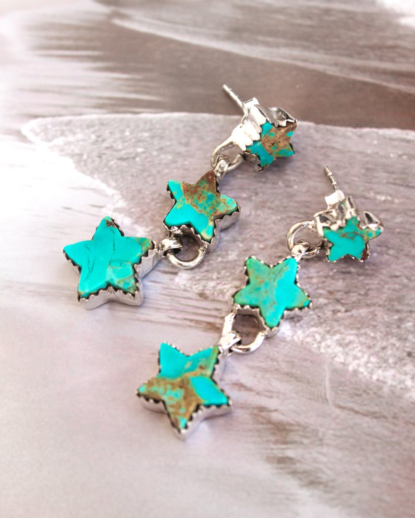 Star Trio Stone Drop Earrings-Drop Earrings-Krush Kandy, Women's Online Fashion Boutique Located in Phoenix, Arizona (Scottsdale Area)