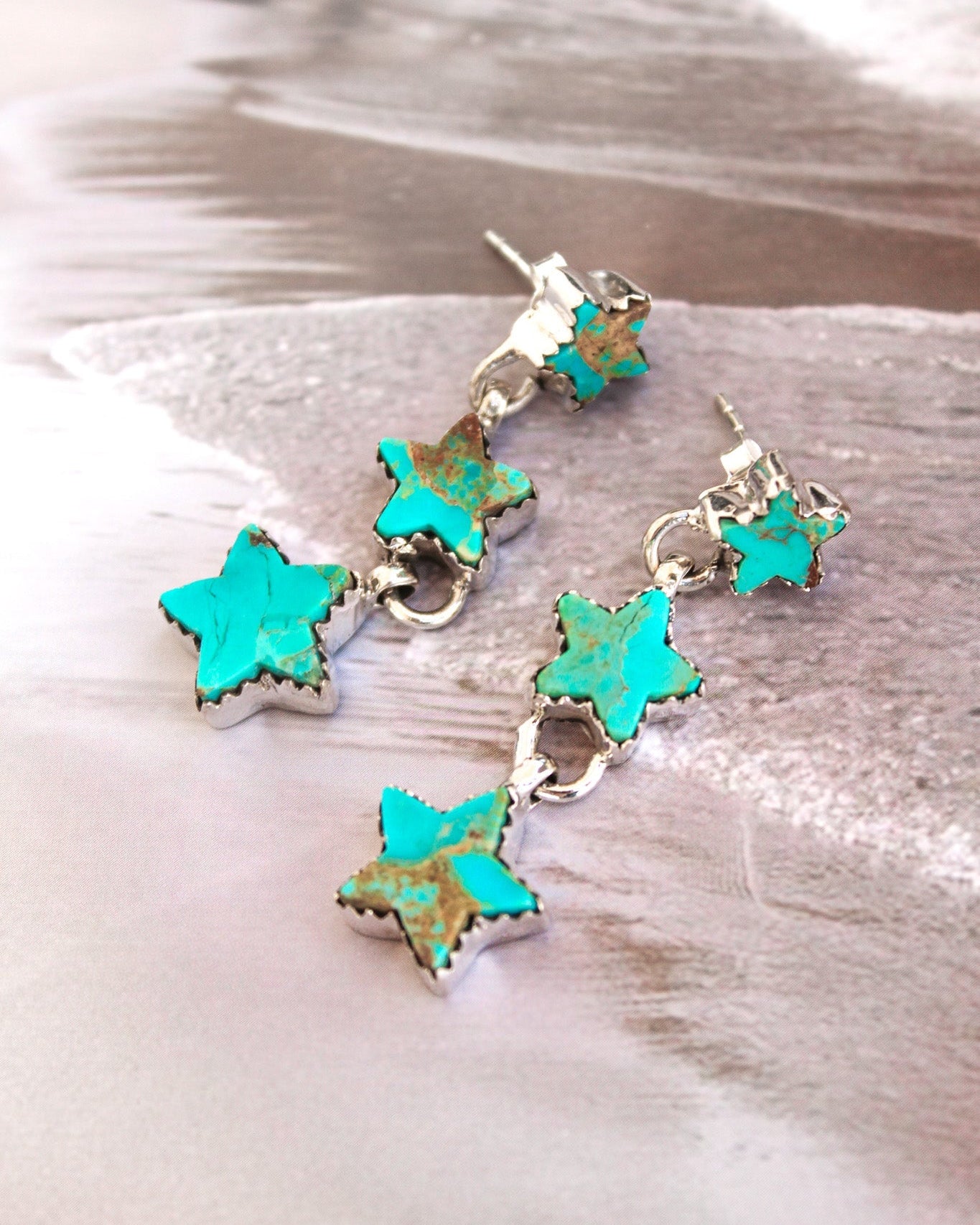 Star Trio Stone Drop Earrings-Drop Earrings-Krush Kandy, Women's Online Fashion Boutique Located in Phoenix, Arizona (Scottsdale Area)