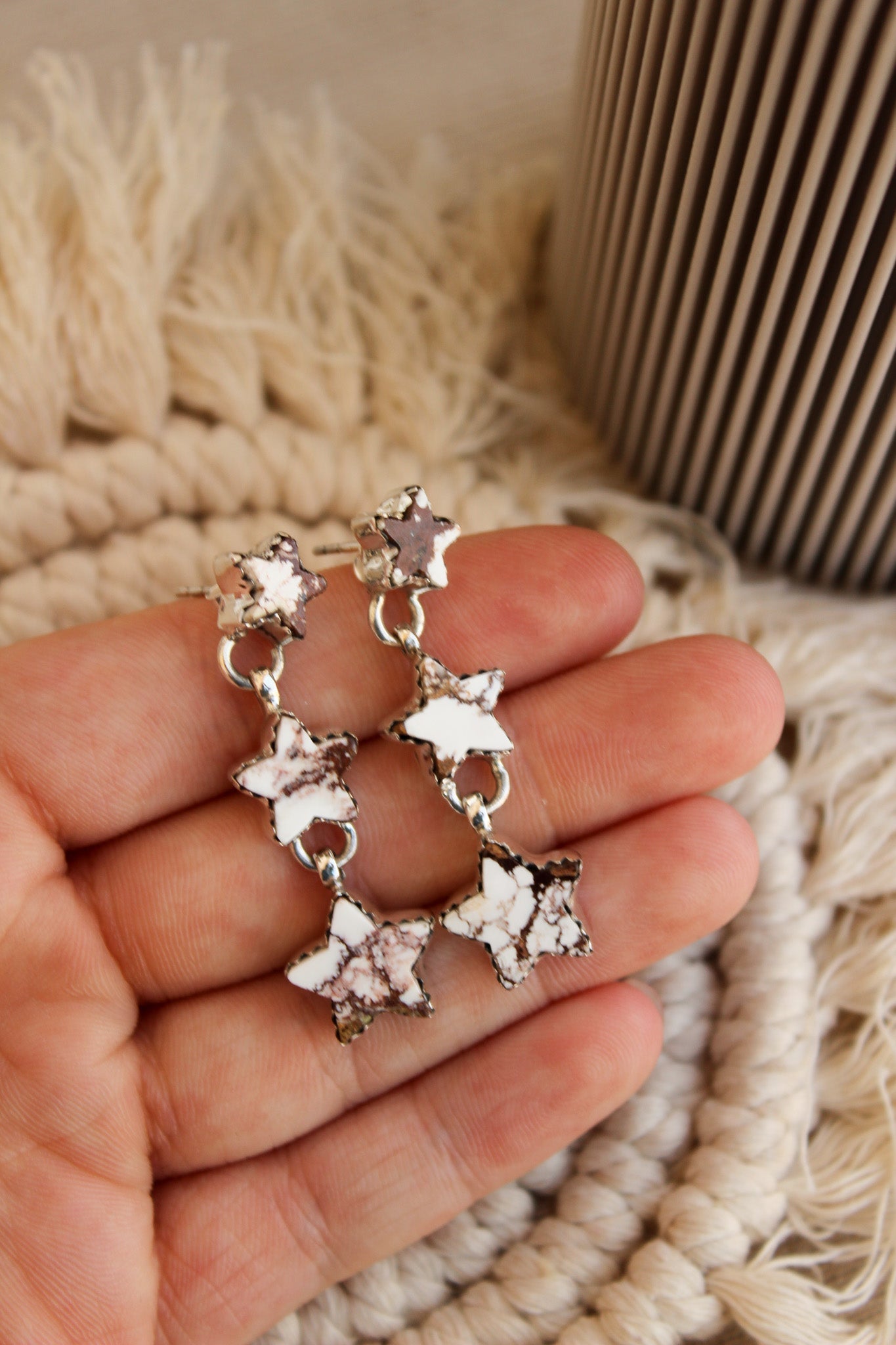 Star Trio Stone Drop Earrings-Drop Earrings-Krush Kandy, Women's Online Fashion Boutique Located in Phoenix, Arizona (Scottsdale Area)