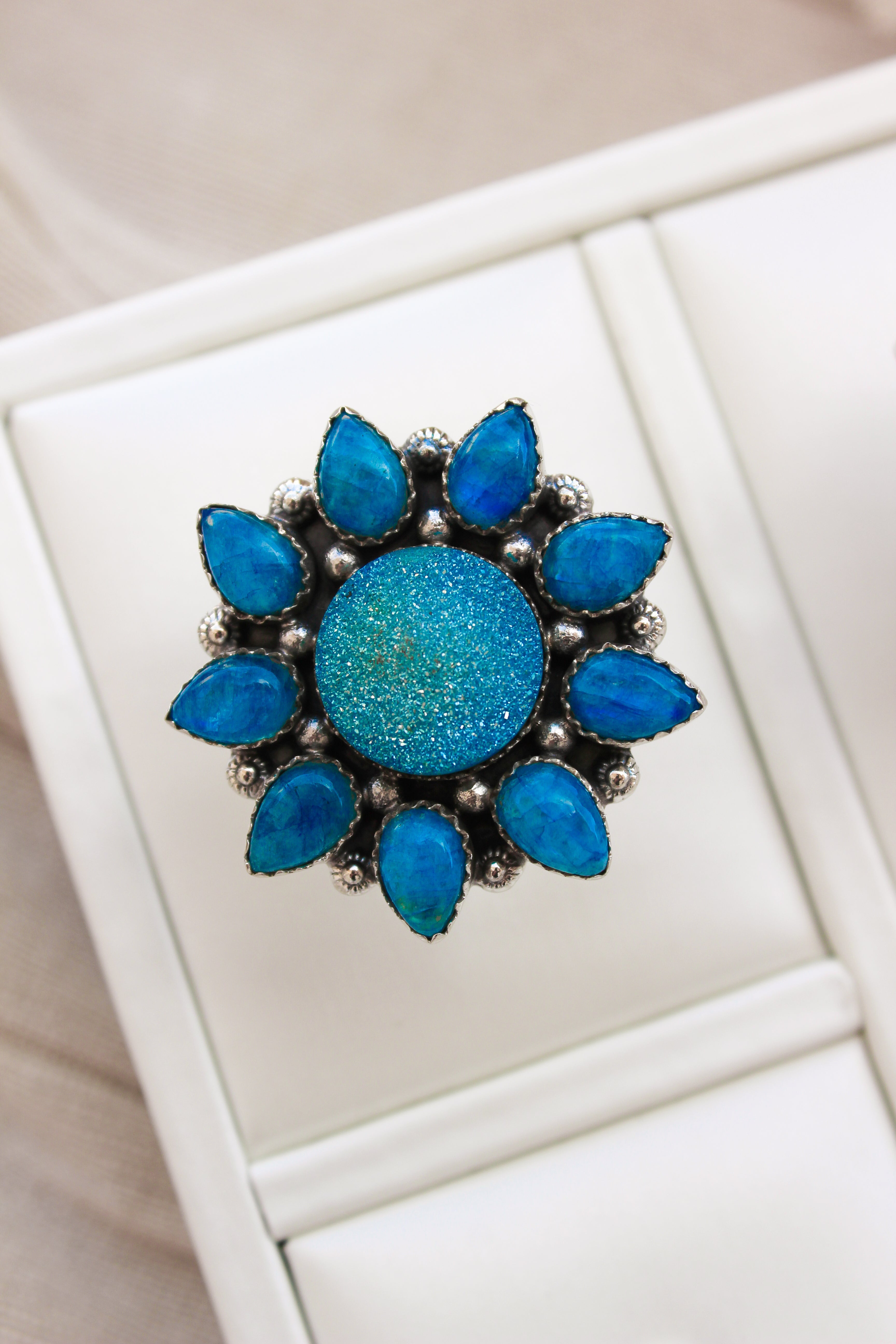 SUNSHINE Rainbow Moonstone Dyed Sterling Silver Rings | PREORDER NOW OPEN-Cluster Rings-Krush Kandy, Women's Online Fashion Boutique Located in Phoenix, Arizona (Scottsdale Area)