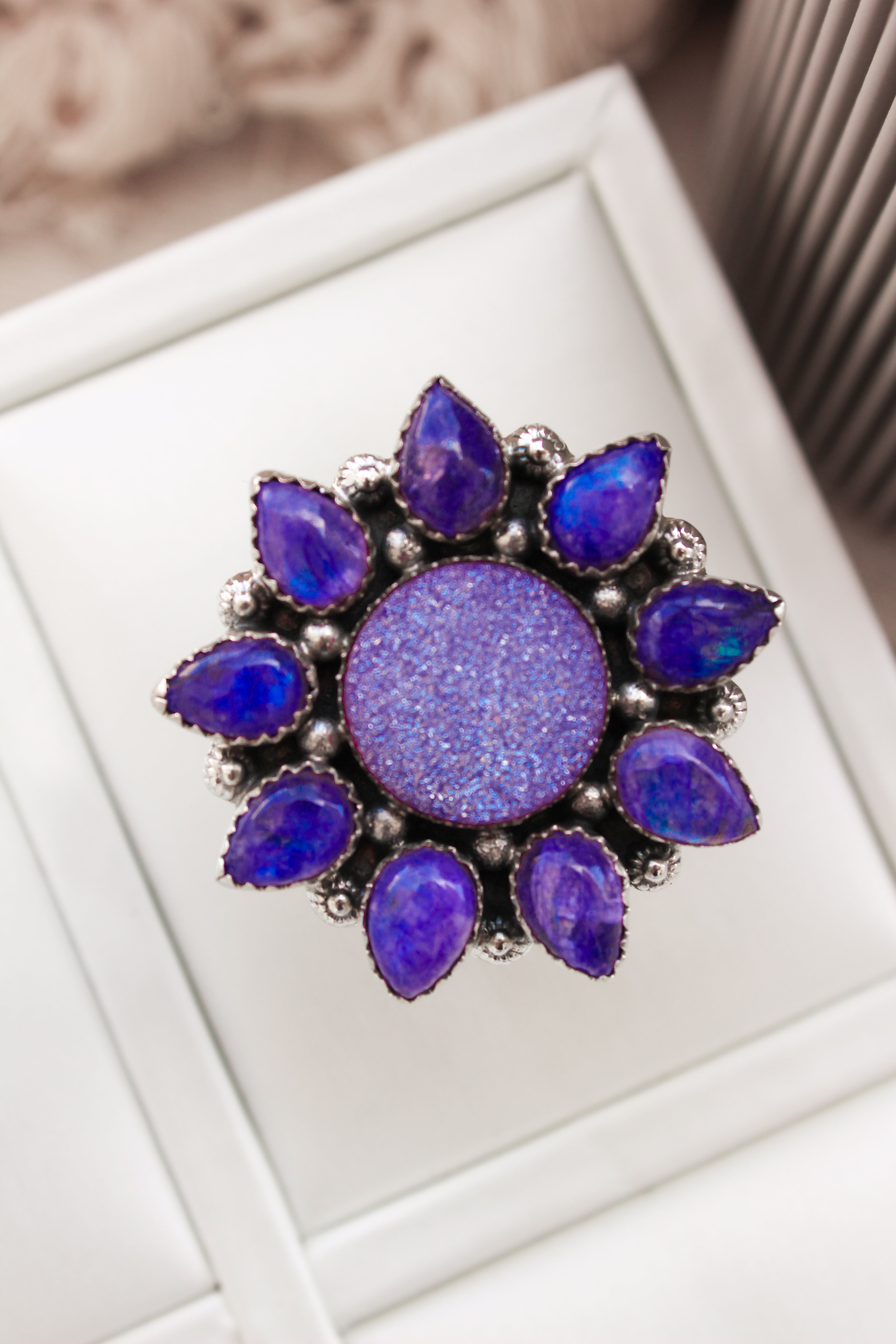 SUNSHINE Rainbow Moonstone Dyed Sterling Silver Rings | PREORDER NOW OPEN-Cluster Rings-Krush Kandy, Women's Online Fashion Boutique Located in Phoenix, Arizona (Scottsdale Area)