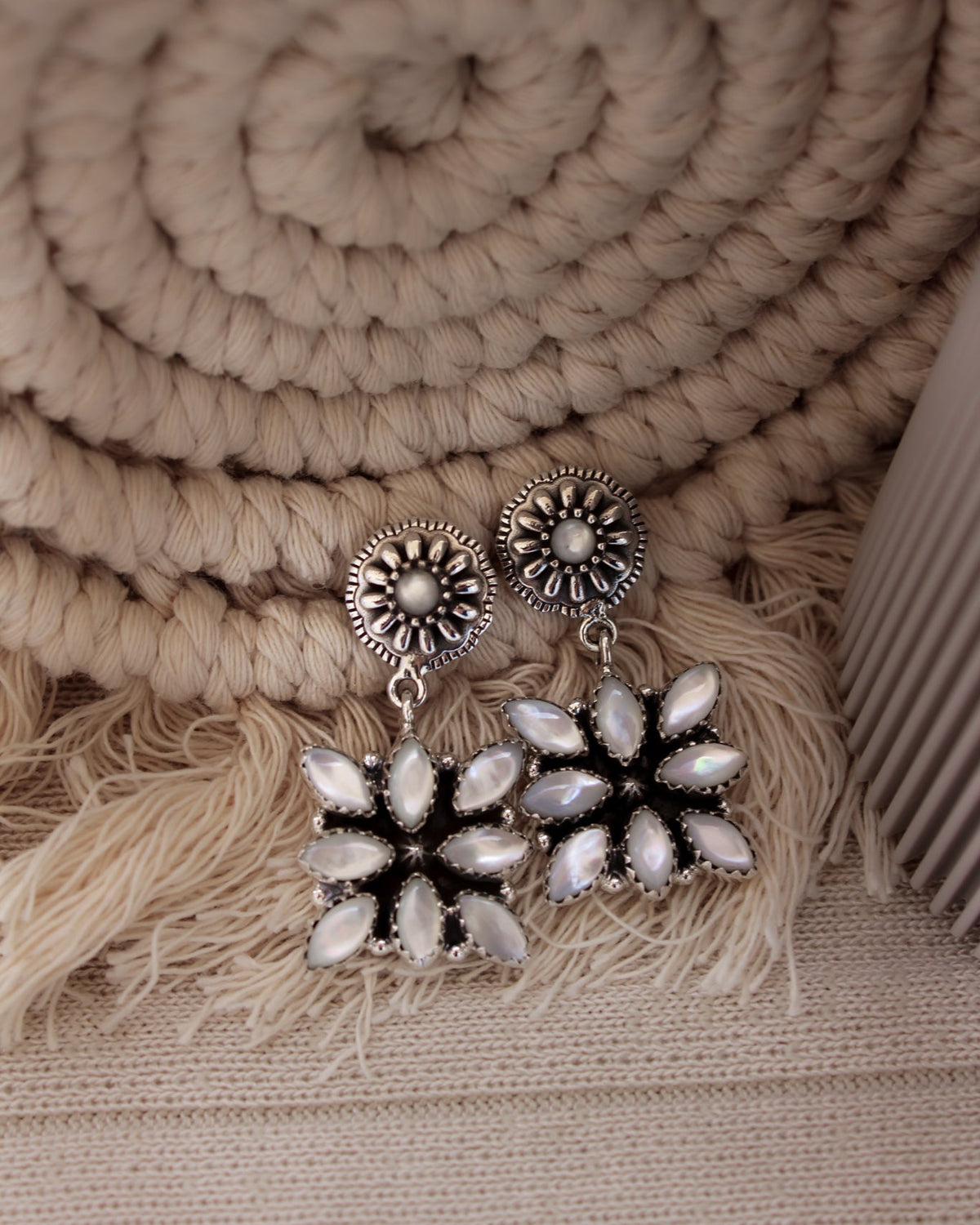 Stone Concho Blossom Earrings-Drop Earrings-Krush Kandy, Women's Online Fashion Boutique Located in Phoenix, Arizona (Scottsdale Area)