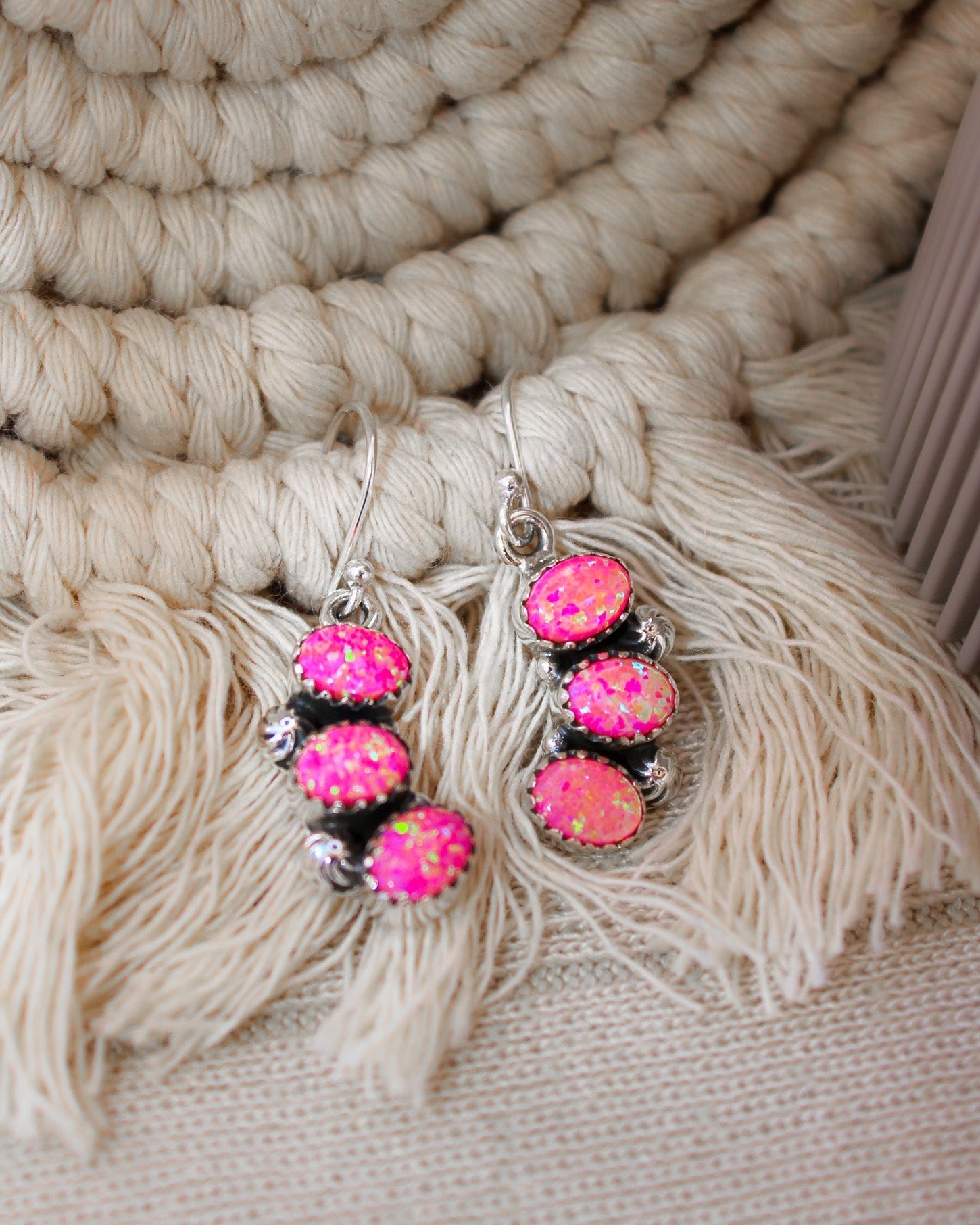 Half Cluster Stone Dangle Stone Earrings-Drop Earrings-Krush Kandy, Women's Online Fashion Boutique Located in Phoenix, Arizona (Scottsdale Area)