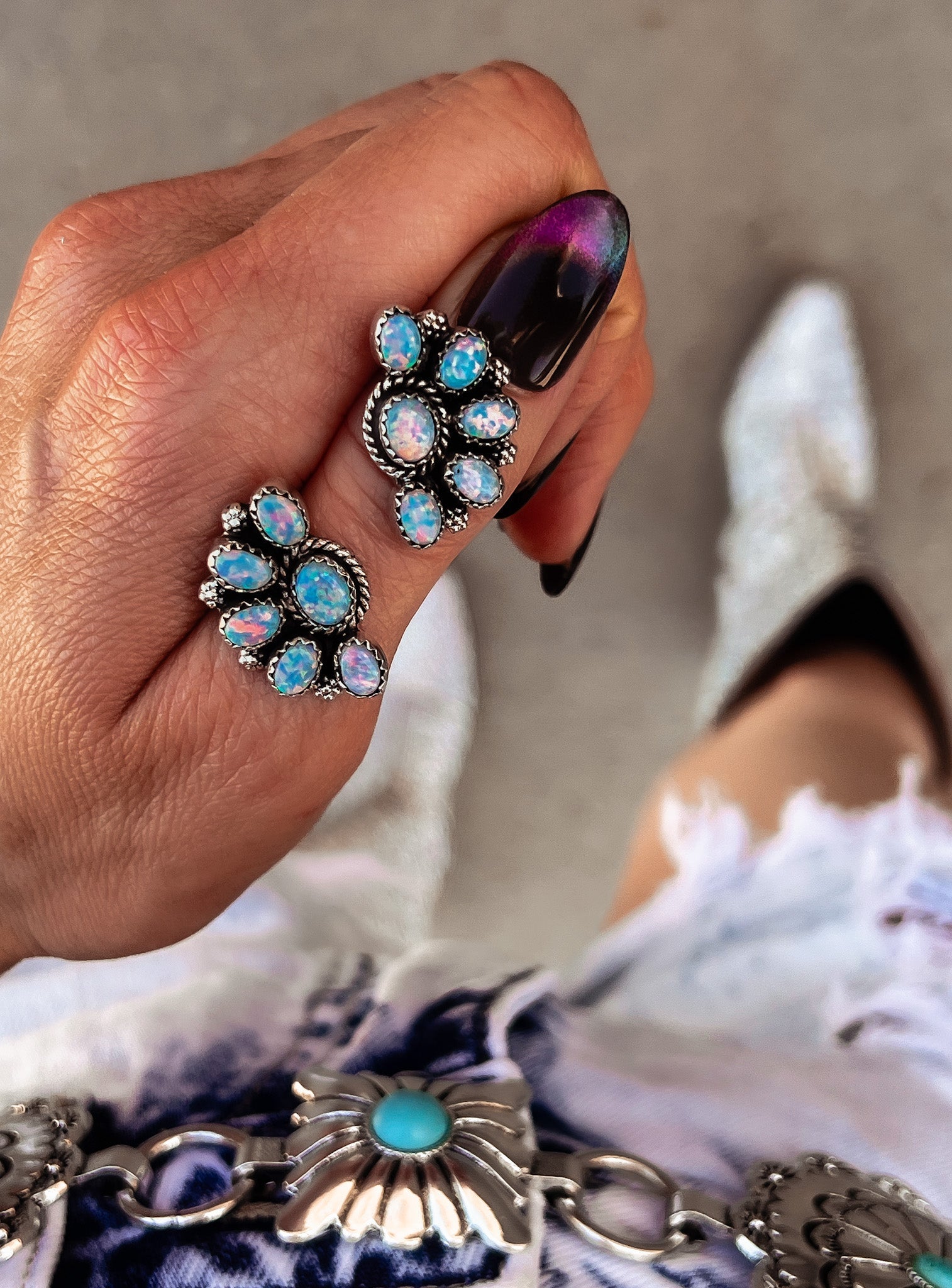 Cute Little Half Cluster Blossom Earrings-Stud Earrings-Krush Kandy, Women's Online Fashion Boutique Located in Phoenix, Arizona (Scottsdale Area)