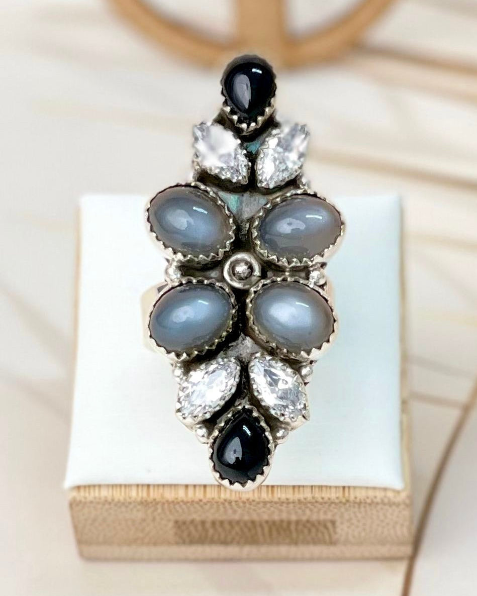 Stargazer Moonstone Rings-Rings-Krush Kandy, Women's Online Fashion Boutique Located in Phoenix, Arizona (Scottsdale Area)