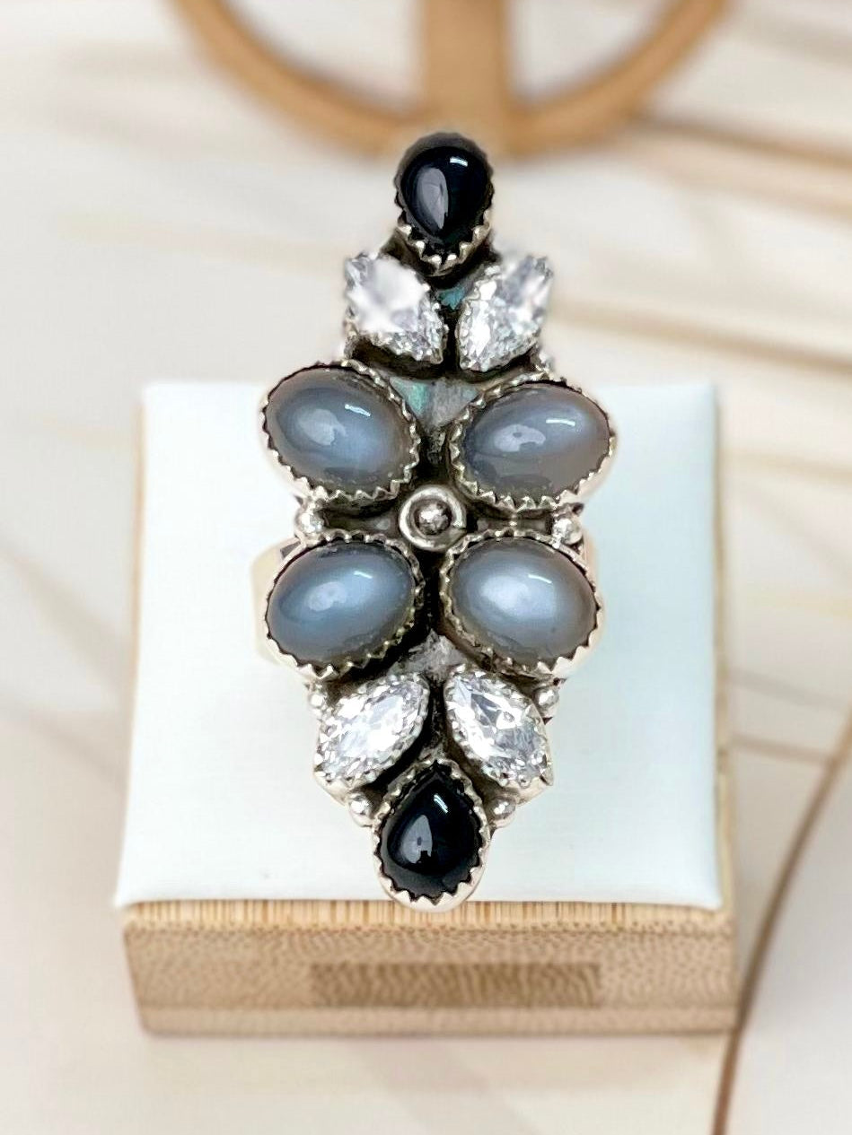 Stargazer Moonstone Rings-Rings-Krush Kandy, Women's Online Fashion Boutique Located in Phoenix, Arizona (Scottsdale Area)