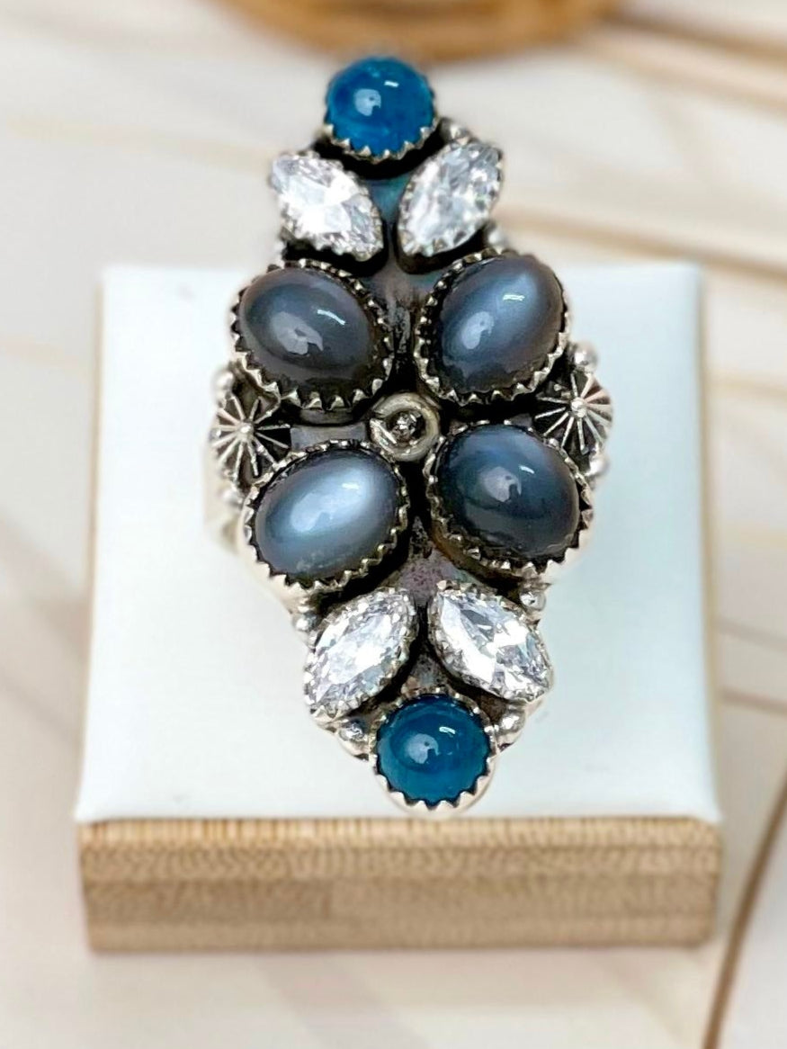 Stargazer Moonstone Rings-Rings-Krush Kandy, Women's Online Fashion Boutique Located in Phoenix, Arizona (Scottsdale Area)