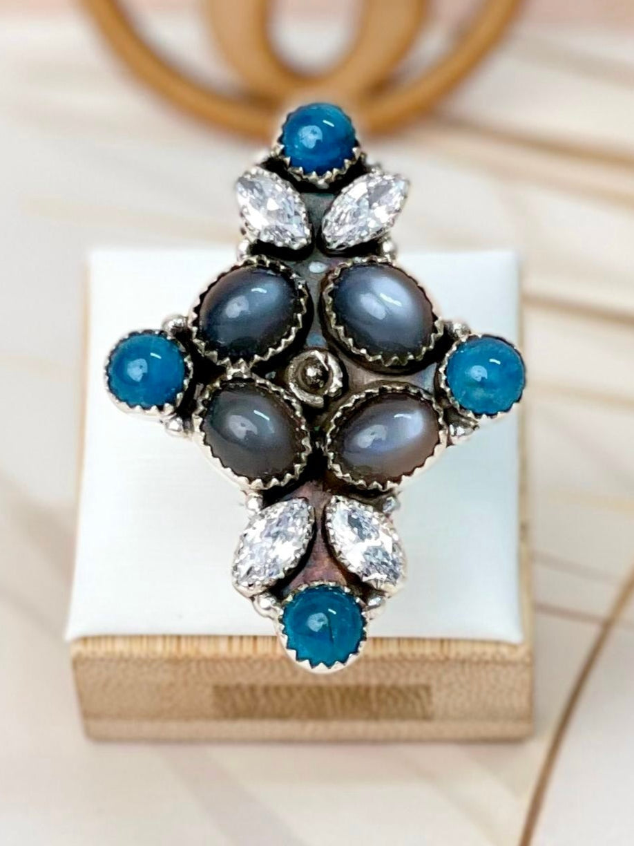 Stargazer Moonstone Rings-Rings-Krush Kandy, Women's Online Fashion Boutique Located in Phoenix, Arizona (Scottsdale Area)