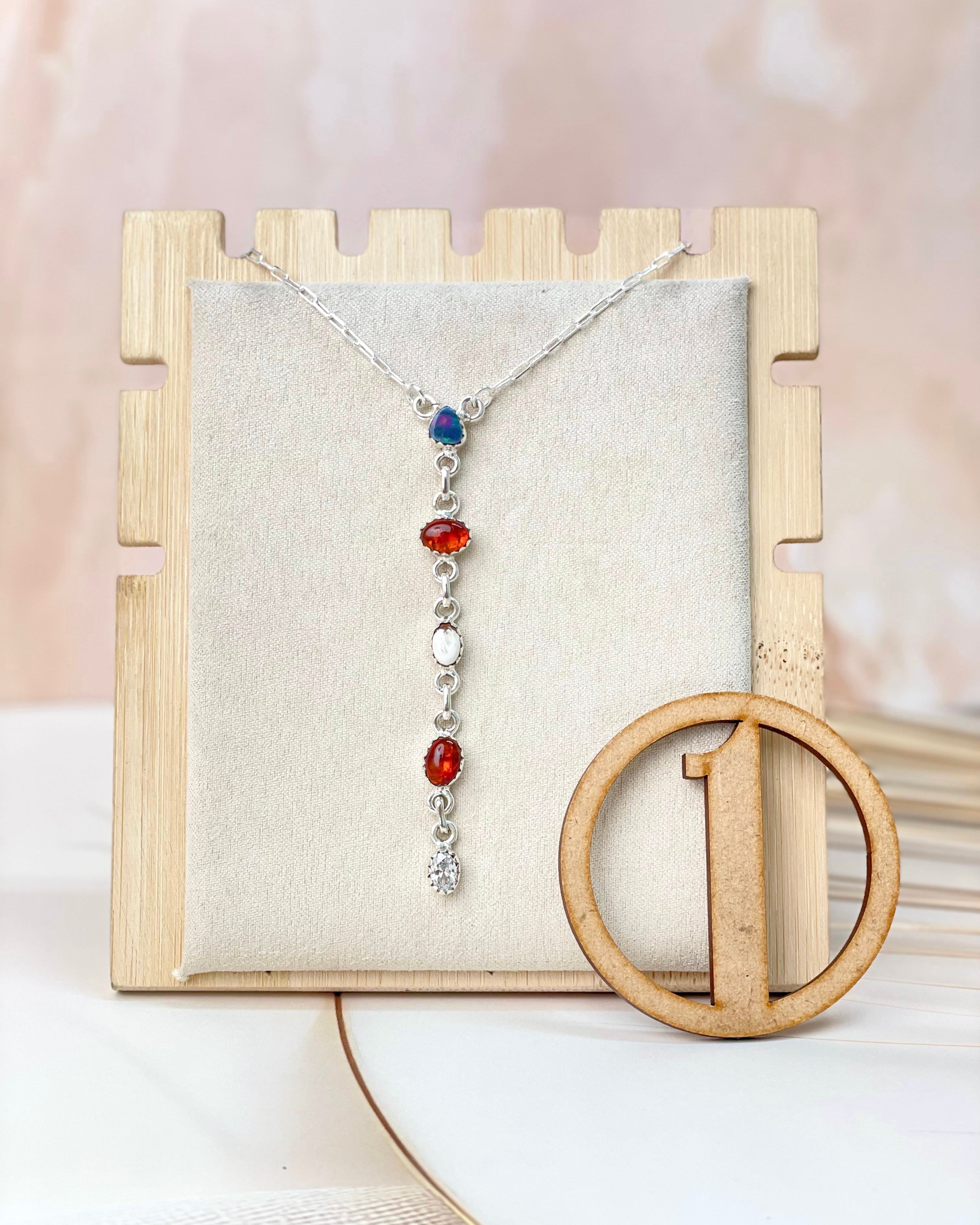Australian opal, Wildhorse & Amber Stone Necklaces-Necklaces-Krush Kandy, Women's Online Fashion Boutique Located in Phoenix, Arizona (Scottsdale Area)