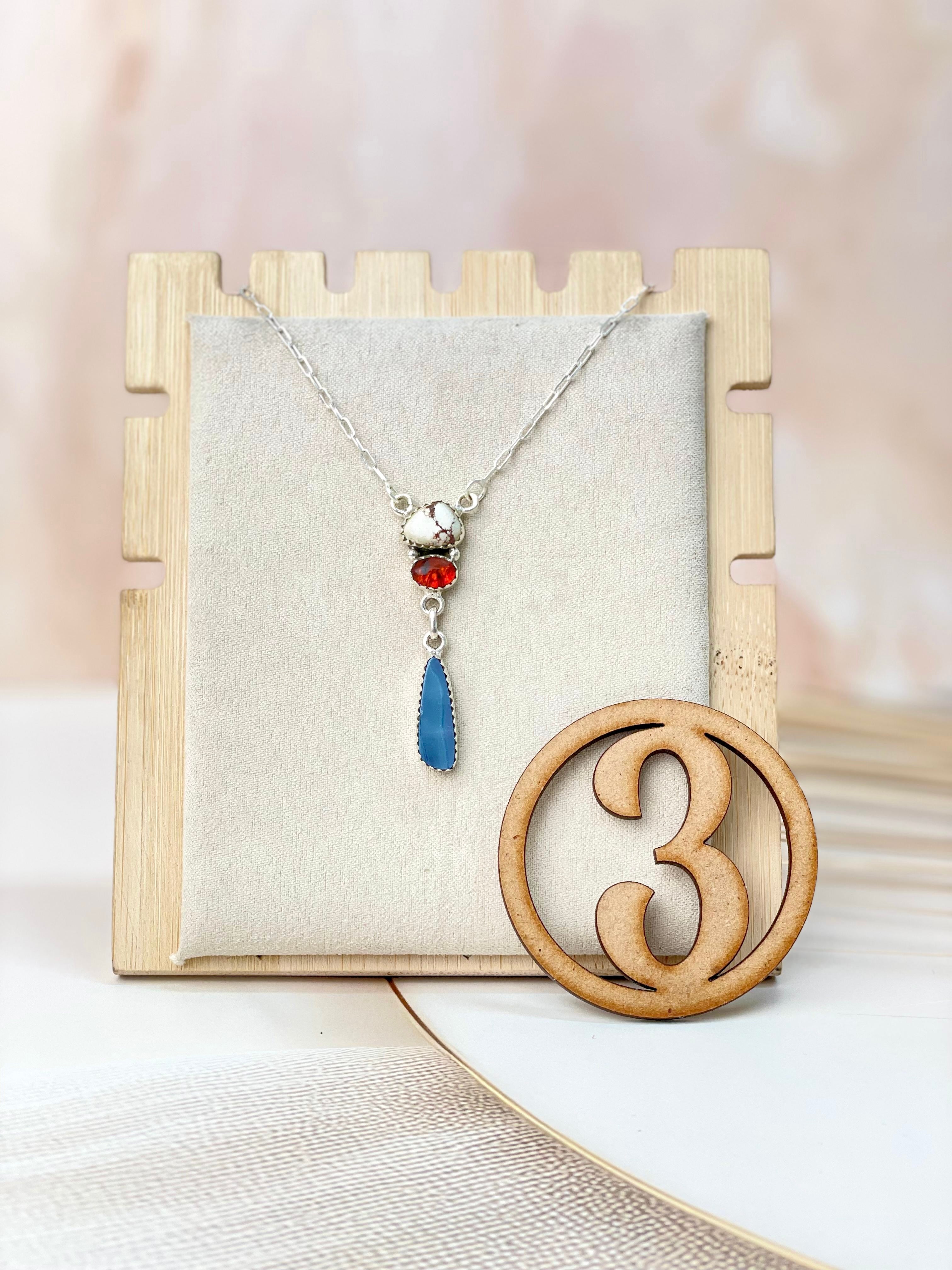 Australian opal, Wildhorse & Amber Stone Necklaces-Necklaces-Krush Kandy, Women's Online Fashion Boutique Located in Phoenix, Arizona (Scottsdale Area)