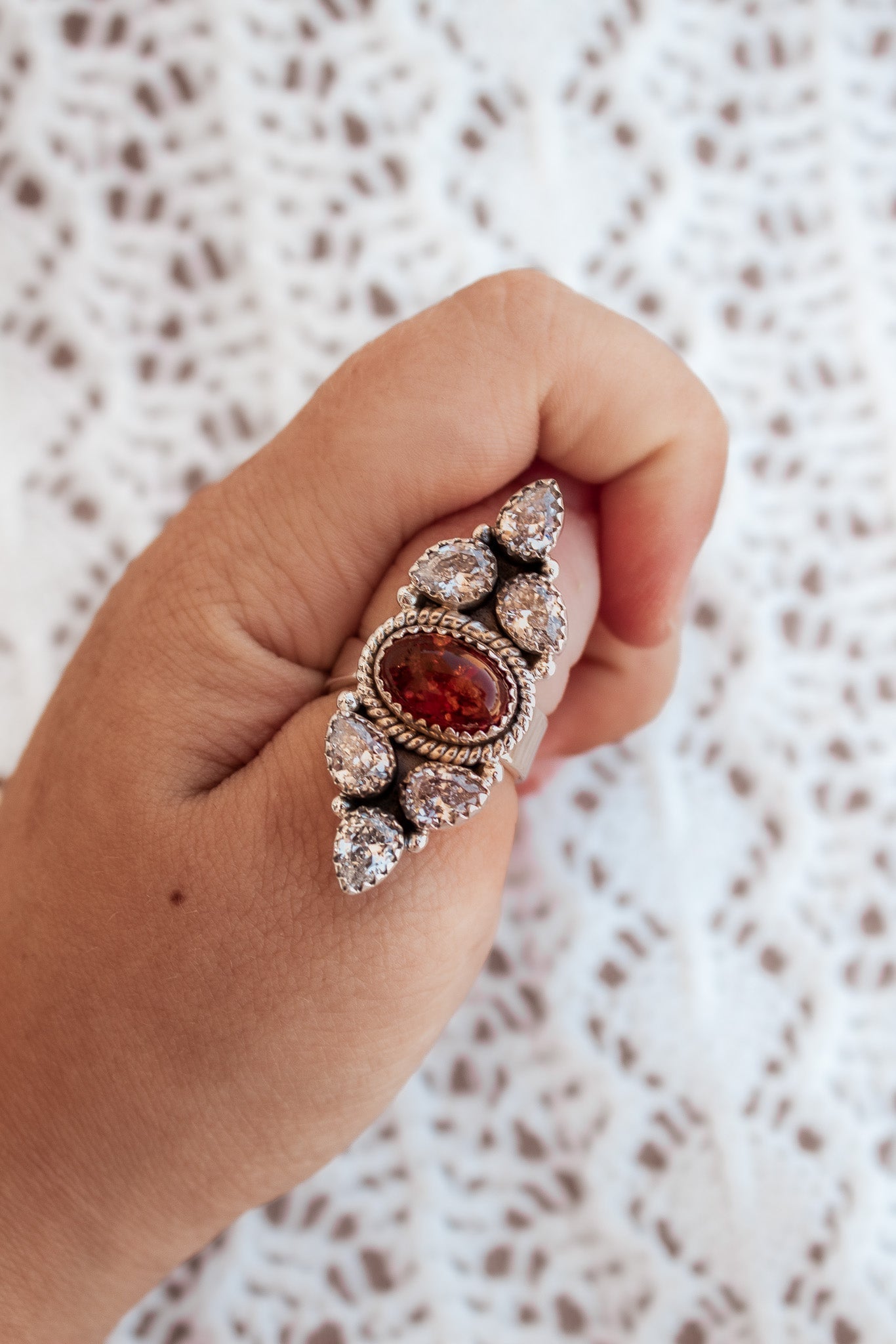 Ambers Crystal Cluster Stone Ring | Krush Exclusive-Cluster Rings-Krush Kandy, Women's Online Fashion Boutique Located in Phoenix, Arizona (Scottsdale Area)