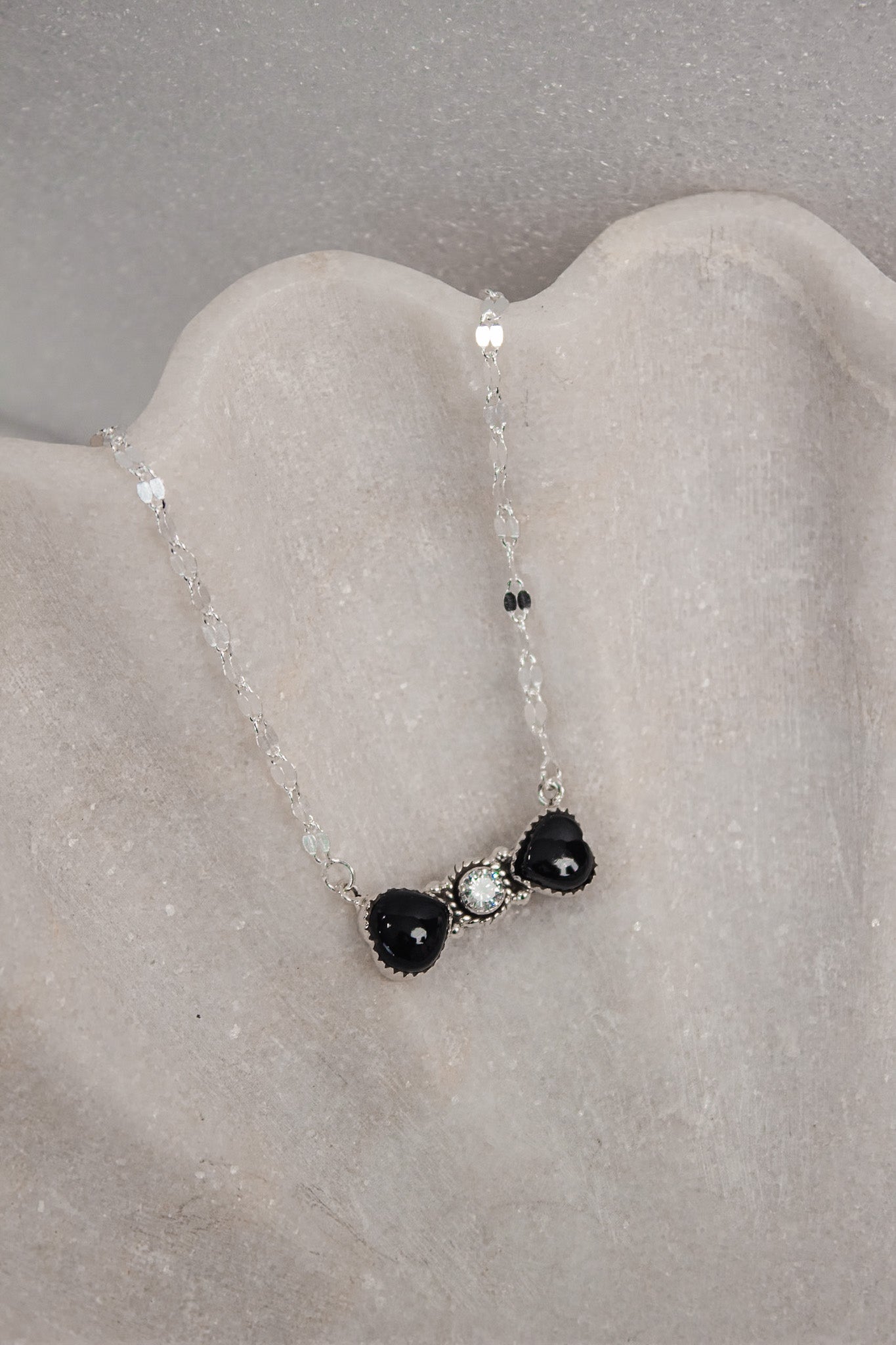 Bohemian Bow Bliss Sterling Silver Stone Necklace-Chain Necklaces-Krush Kandy, Women's Online Fashion Boutique Located in Phoenix, Arizona (Scottsdale Area)