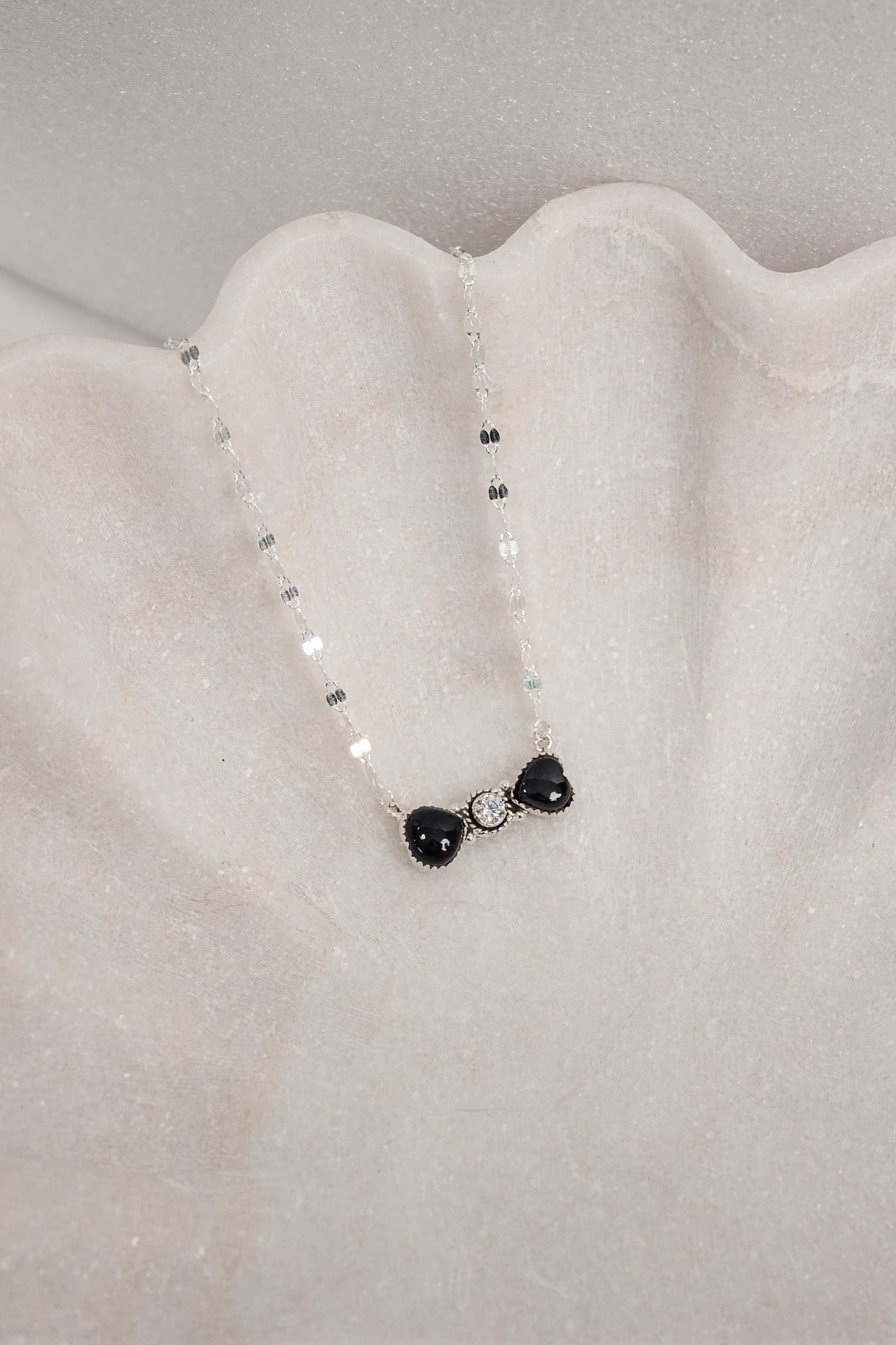 Bohemian Bow Bliss Sterling Silver Stone Necklace-Chain Necklaces-Krush Kandy, Women's Online Fashion Boutique Located in Phoenix, Arizona (Scottsdale Area)