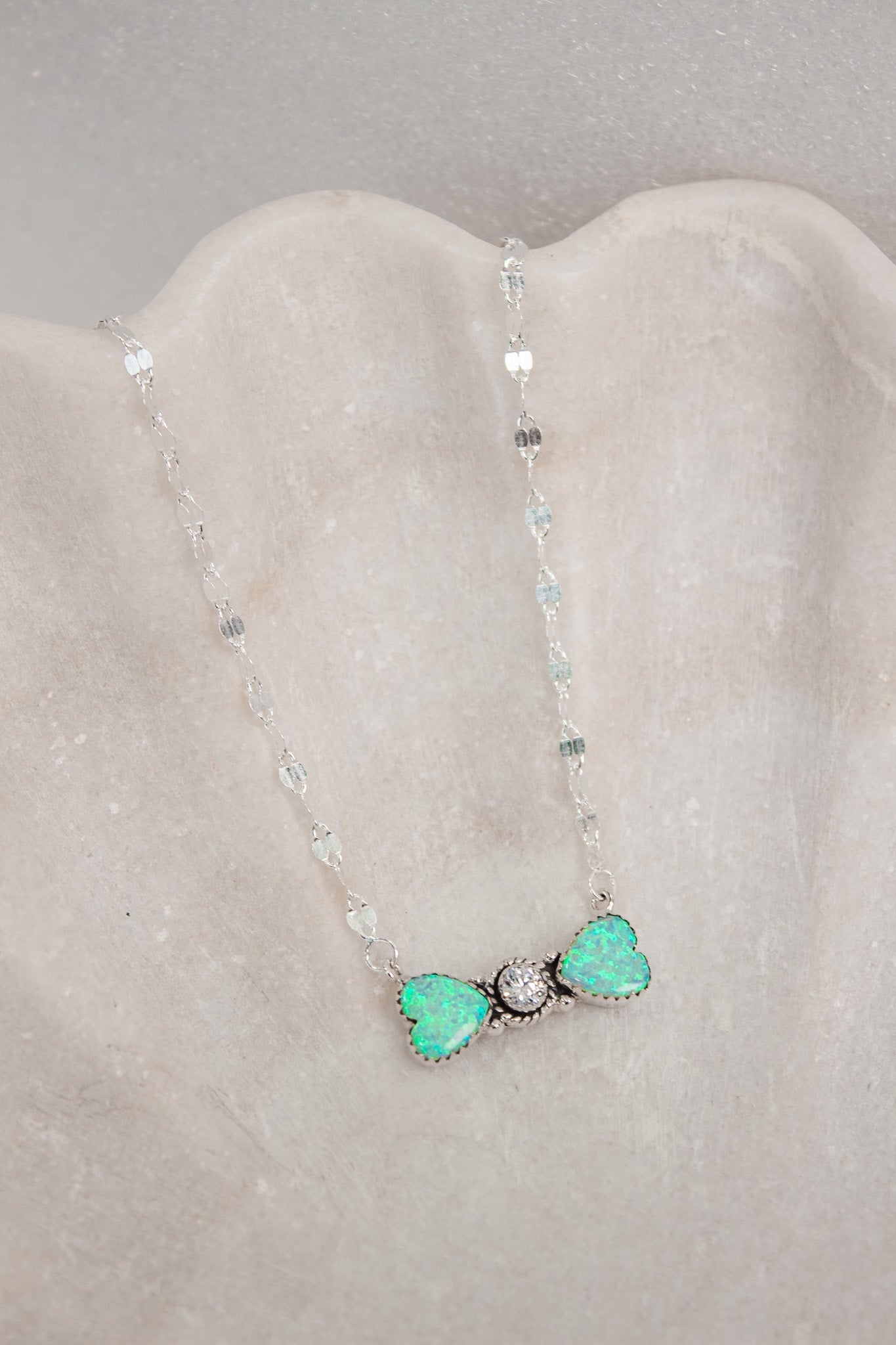 Bohemian Bow Bliss Sterling Silver Stone Necklace-Chain Necklaces-Krush Kandy, Women's Online Fashion Boutique Located in Phoenix, Arizona (Scottsdale Area)