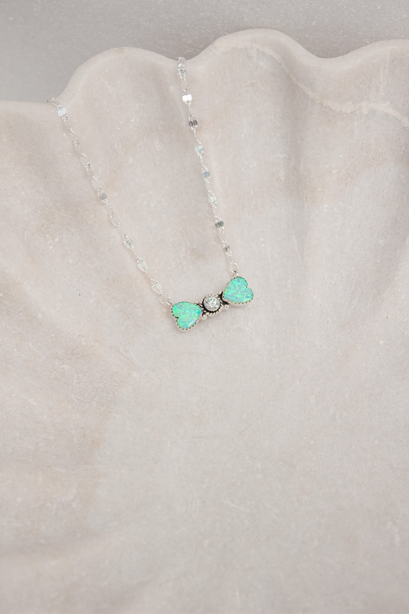 Bohemian Bow Bliss Sterling Silver Stone Necklace-Chain Necklaces-Krush Kandy, Women's Online Fashion Boutique Located in Phoenix, Arizona (Scottsdale Area)