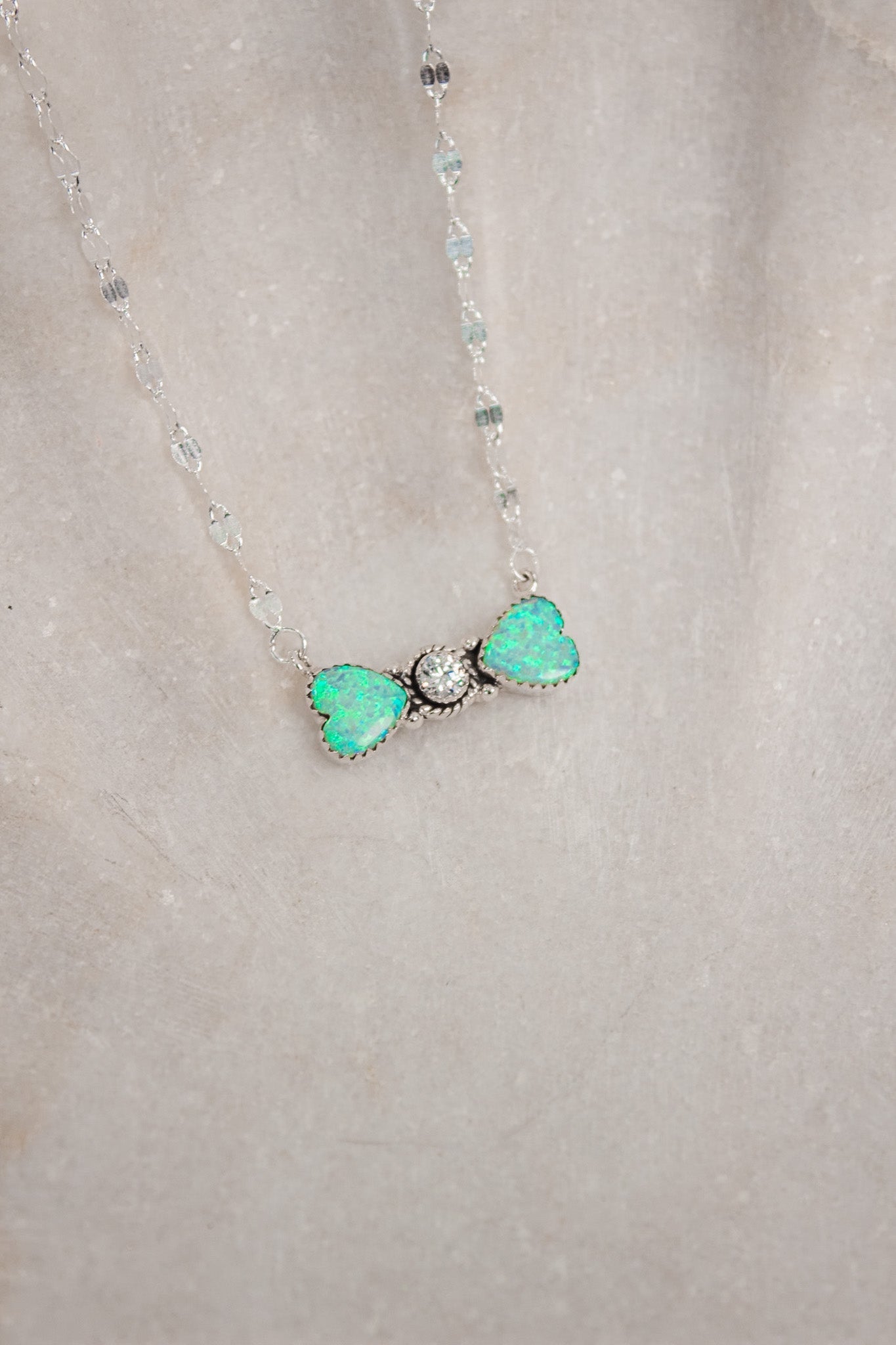 Bohemian Bow Bliss Sterling Silver Stone Necklace-Chain Necklaces-Krush Kandy, Women's Online Fashion Boutique Located in Phoenix, Arizona (Scottsdale Area)