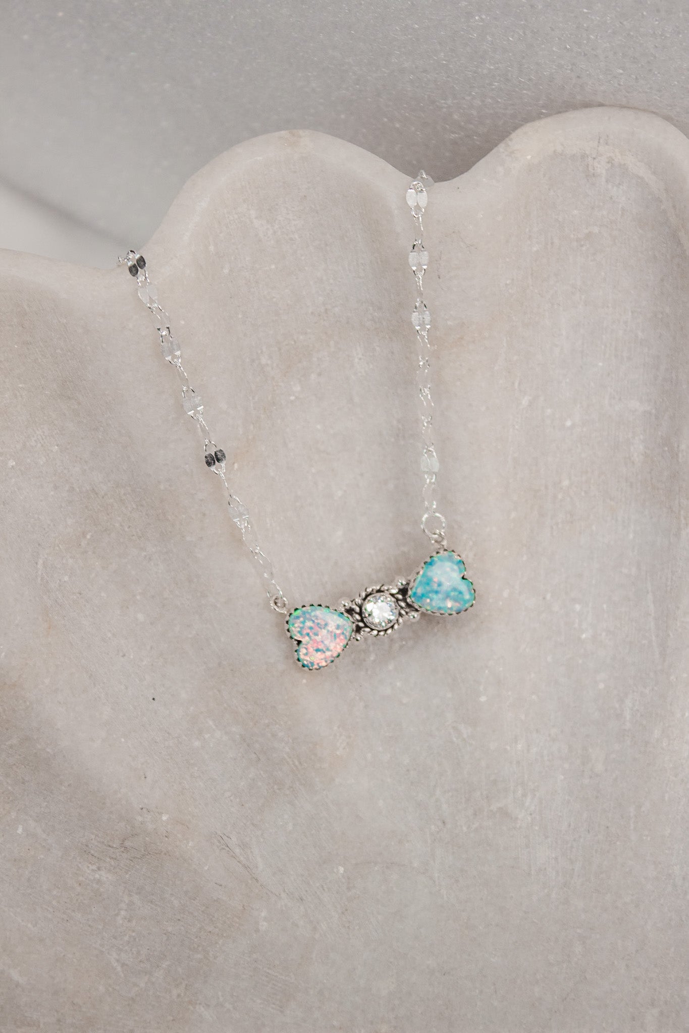 Bohemian Bow Bliss Sterling Silver Stone Necklace-Chain Necklaces-Krush Kandy, Women's Online Fashion Boutique Located in Phoenix, Arizona (Scottsdale Area)