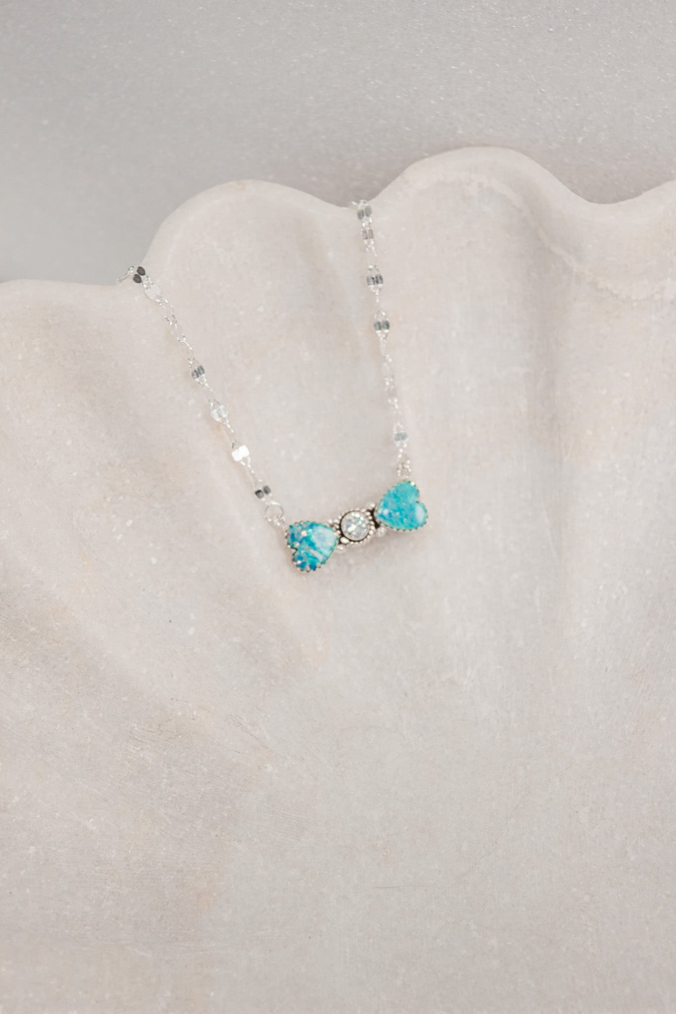 Bohemian Bow Bliss Sterling Silver Stone Necklace-Chain Necklaces-Krush Kandy, Women's Online Fashion Boutique Located in Phoenix, Arizona (Scottsdale Area)