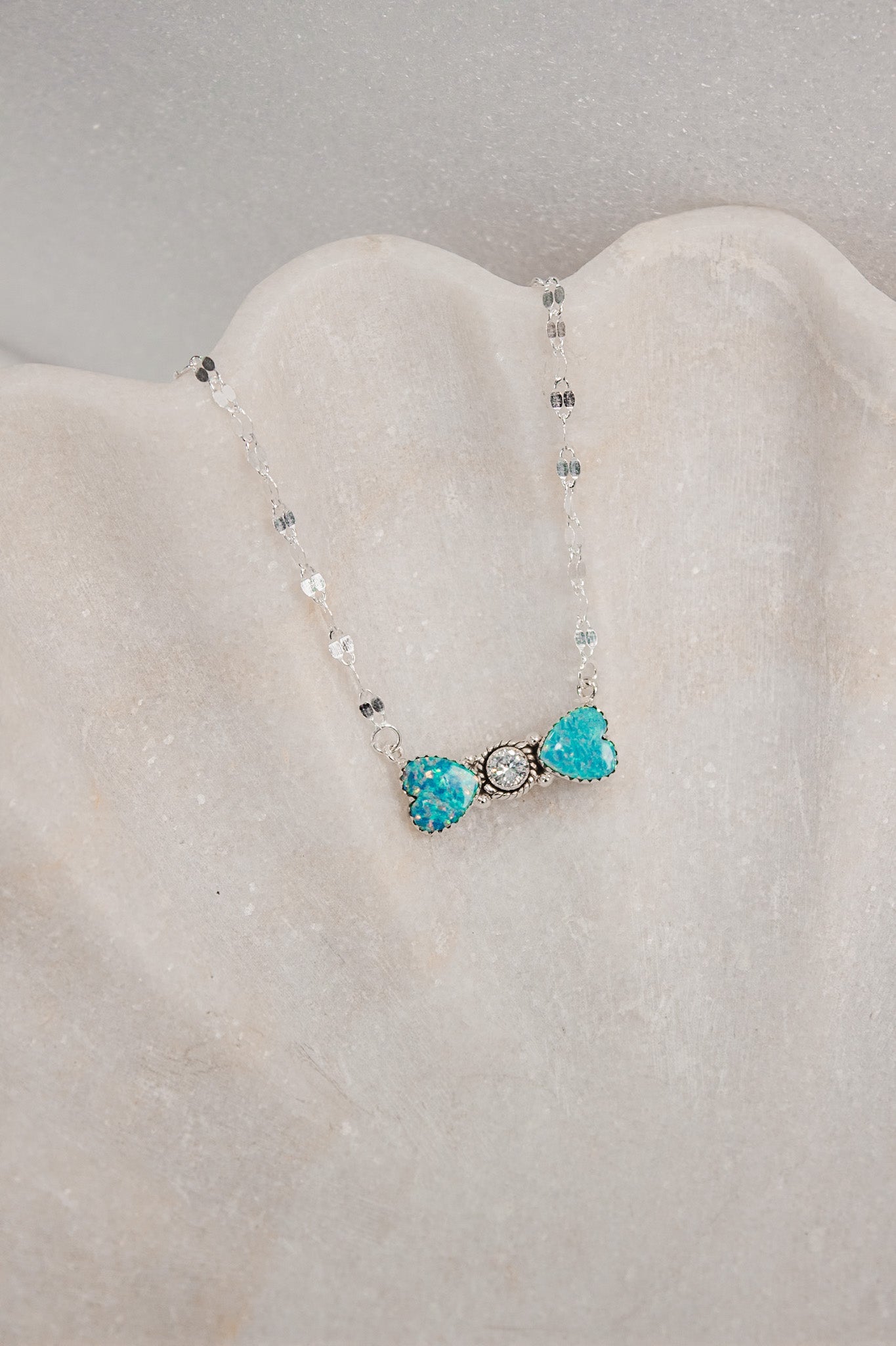 Bohemian Bow Bliss Sterling Silver Stone Necklace-Chain Necklaces-Krush Kandy, Women's Online Fashion Boutique Located in Phoenix, Arizona (Scottsdale Area)