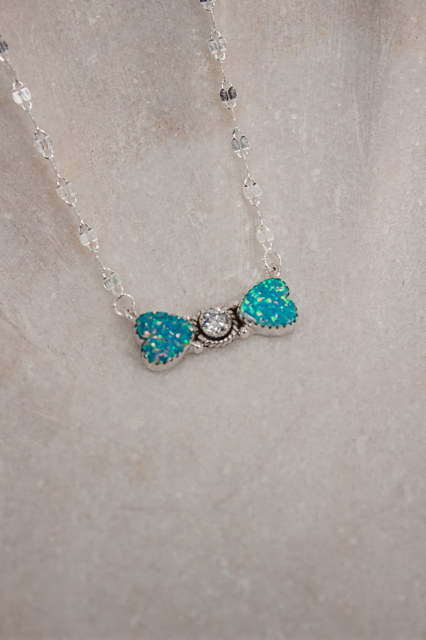 Bohemian Bow Bliss Sterling Silver Stone Necklace-Chain Necklaces-Krush Kandy, Women's Online Fashion Boutique Located in Phoenix, Arizona (Scottsdale Area)