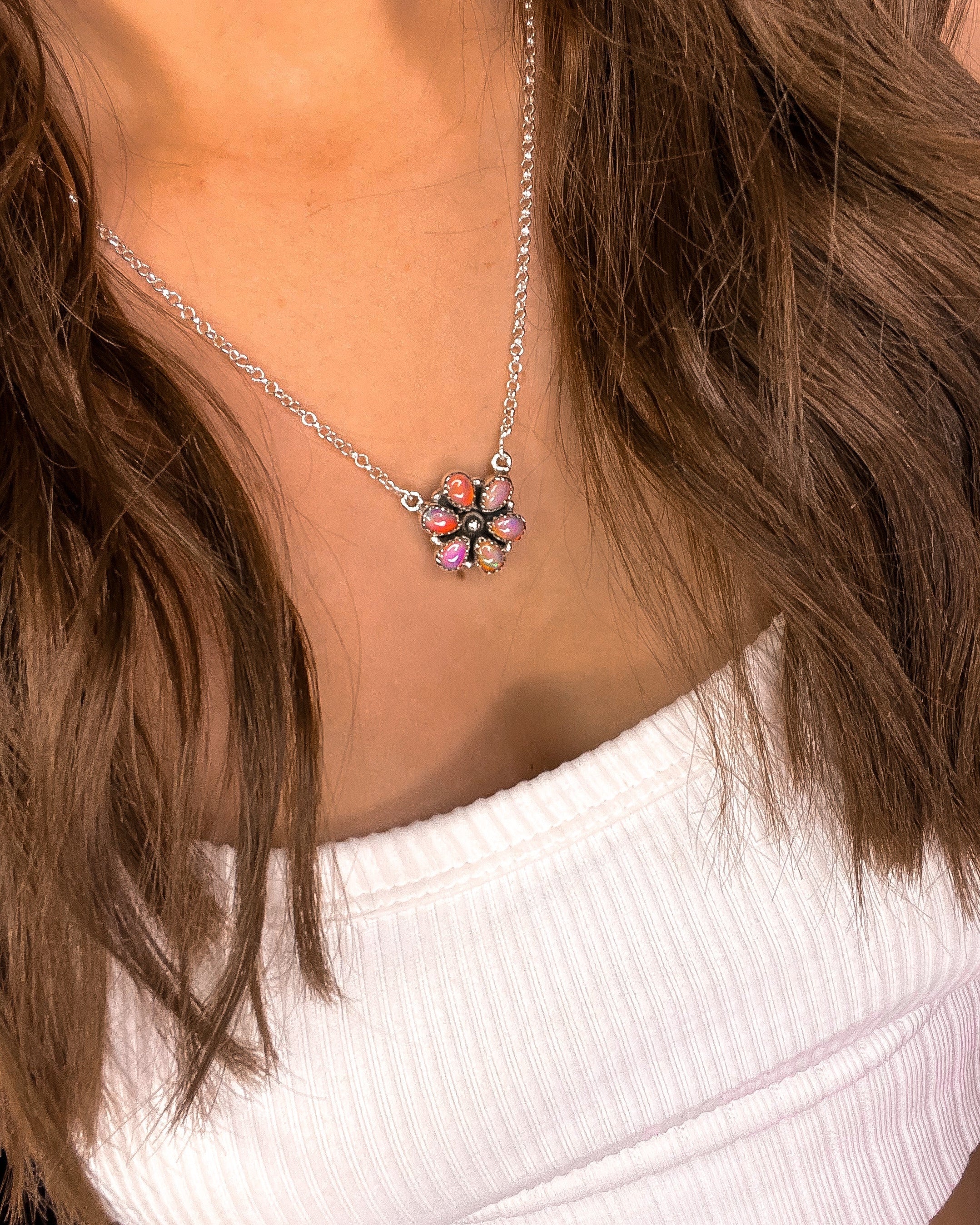 Mini Daisy Necklaces-Chain Necklaces-Krush Kandy, Women's Online Fashion Boutique Located in Phoenix, Arizona (Scottsdale Area)