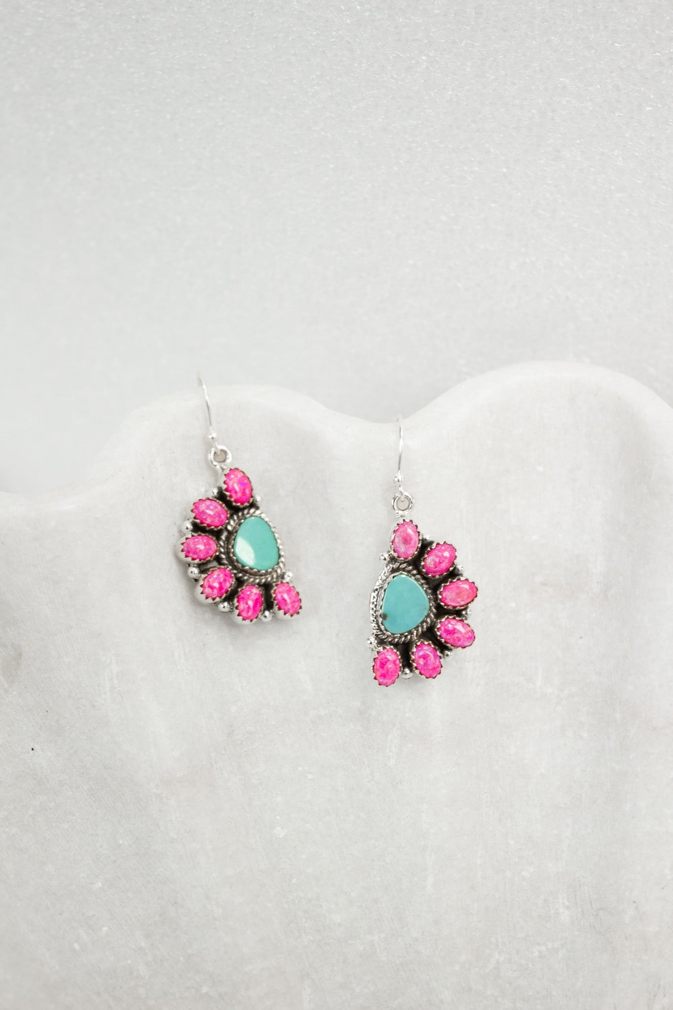 Half Opal Cluster Stone Earrings-Stud Earrings-Krush Kandy, Women's Online Fashion Boutique Located in Phoenix, Arizona (Scottsdale Area)