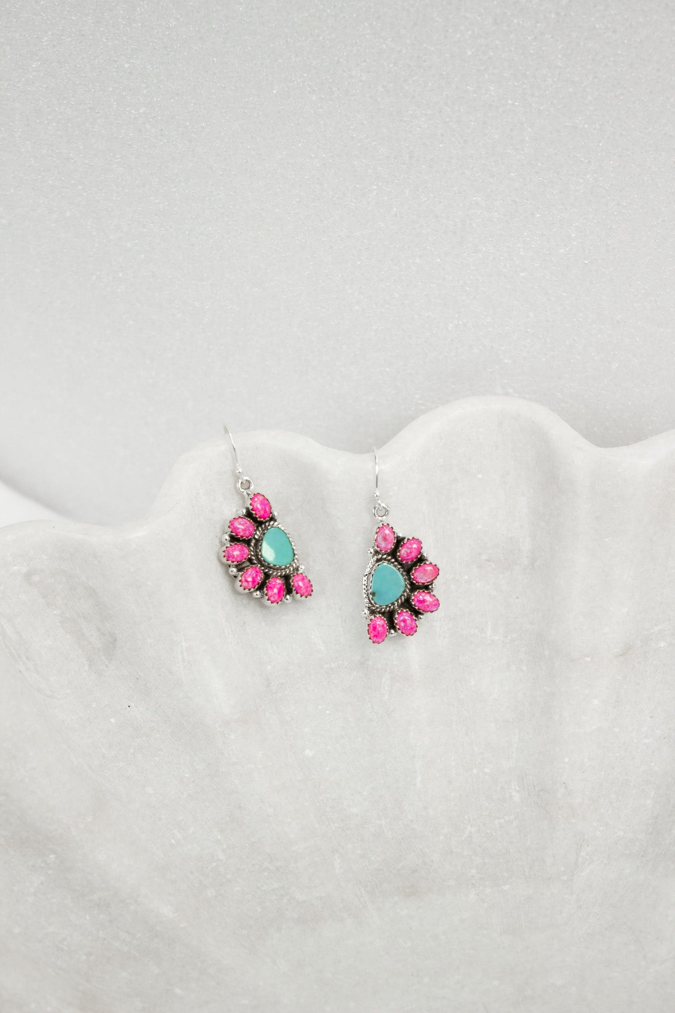 Half Opal Cluster Stone Earrings-Stud Earrings-Krush Kandy, Women's Online Fashion Boutique Located in Phoenix, Arizona (Scottsdale Area)