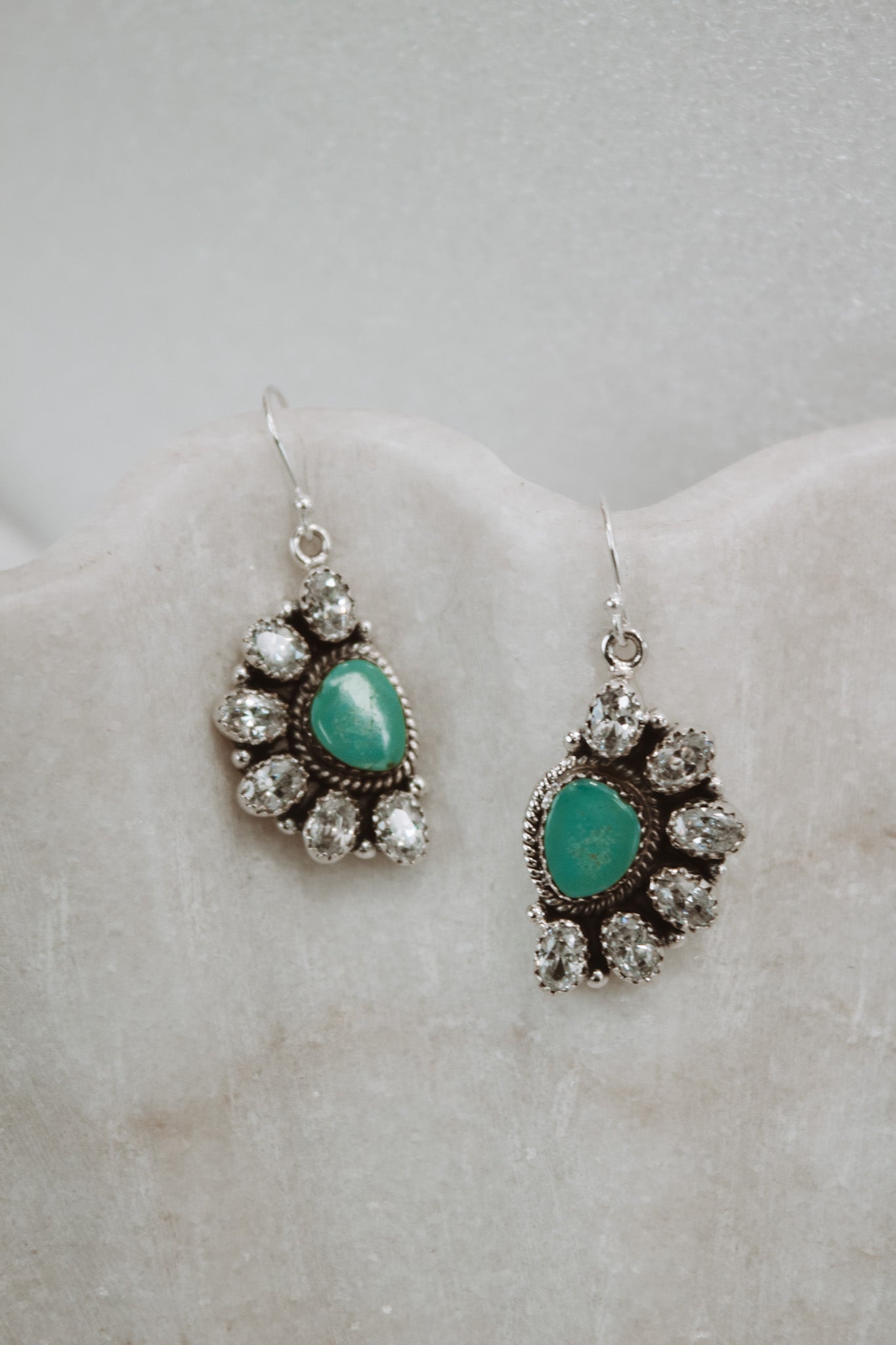 Half Opal Cluster Stone Earrings-Stud Earrings-Krush Kandy, Women's Online Fashion Boutique Located in Phoenix, Arizona (Scottsdale Area)