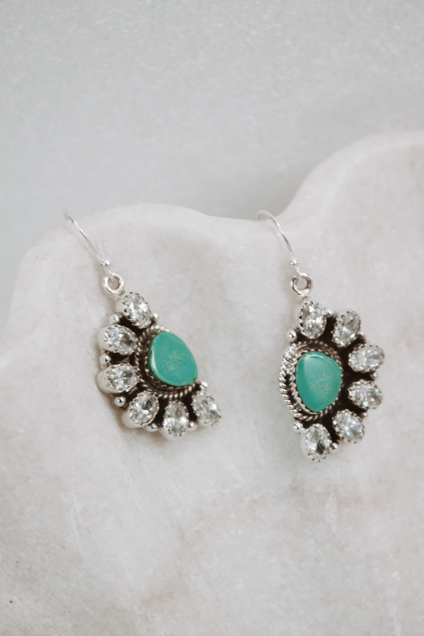 Half Opal Cluster Stone Earrings-Stud Earrings-Krush Kandy, Women's Online Fashion Boutique Located in Phoenix, Arizona (Scottsdale Area)