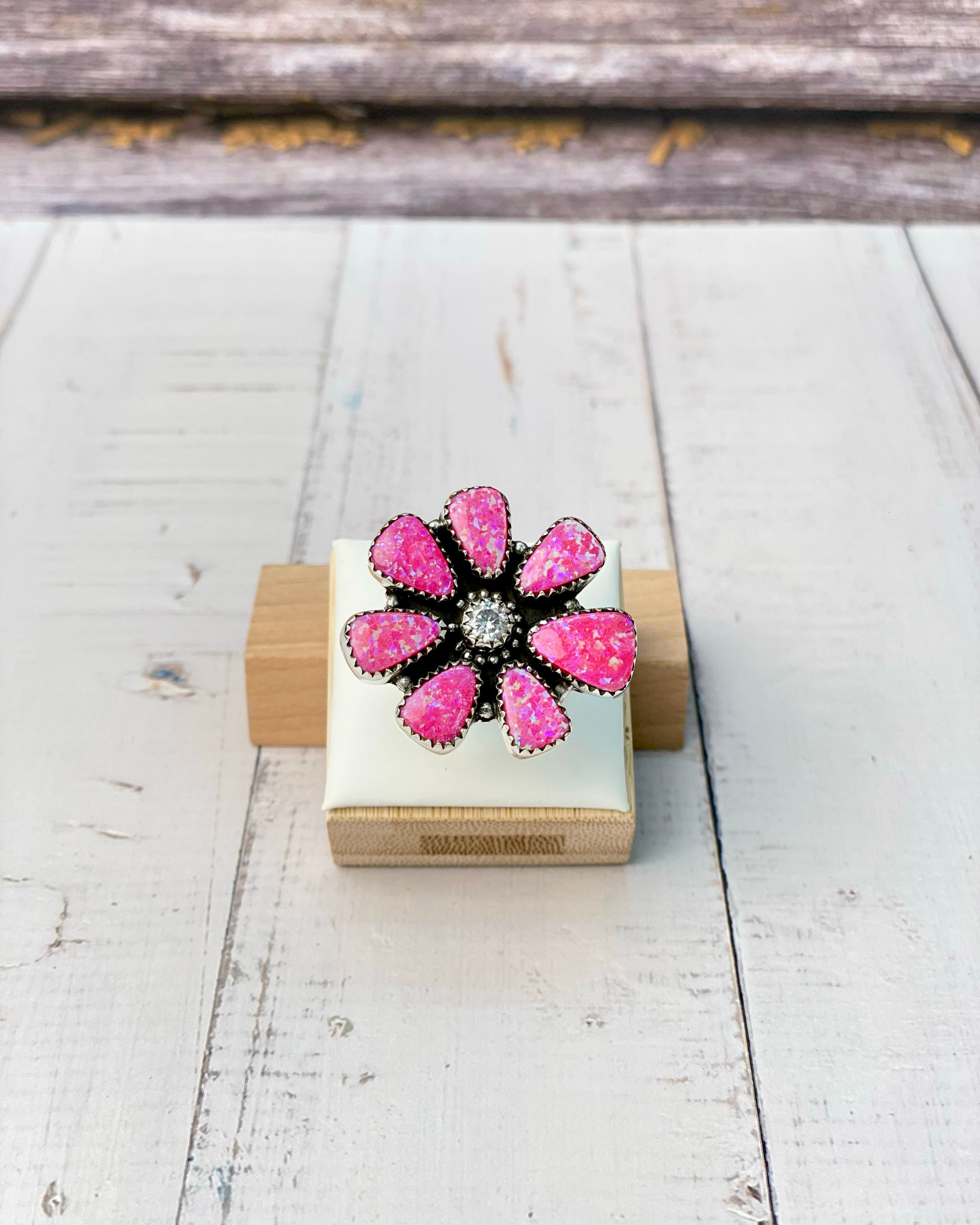 Neon Lights Blooming Stone Ring-Rings-Krush Kandy, Women's Online Fashion Boutique Located in Phoenix, Arizona (Scottsdale Area)