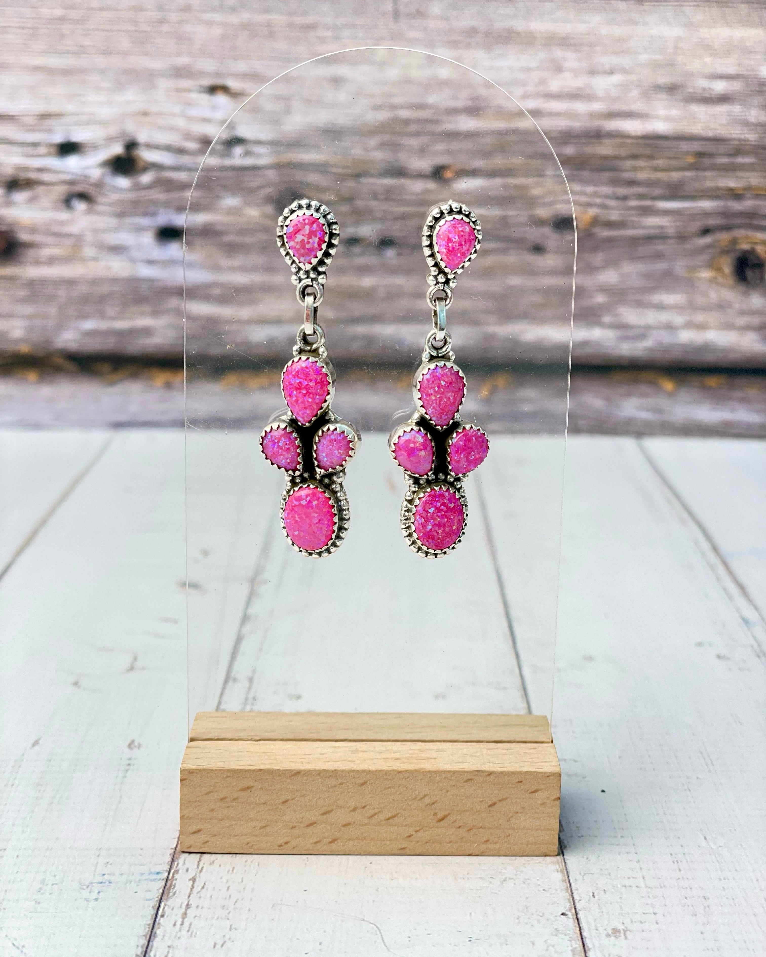 Stone Cluster Drop Earrings-Earrings-Krush Kandy, Women's Online Fashion Boutique Located in Phoenix, Arizona (Scottsdale Area)