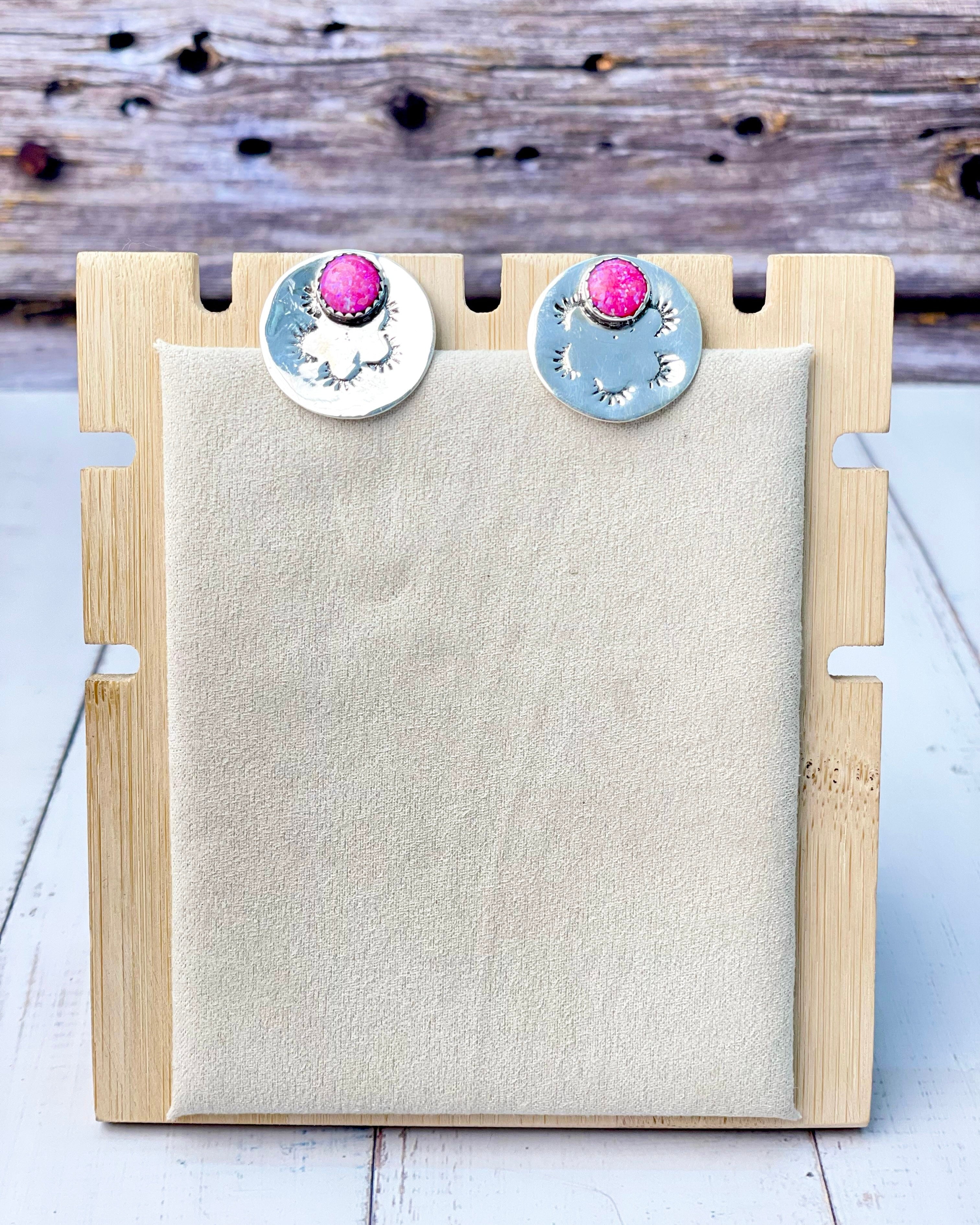 Sterling Stamped Plated Stone Stud Earrings-Earrings-Krush Kandy, Women's Online Fashion Boutique Located in Phoenix, Arizona (Scottsdale Area)