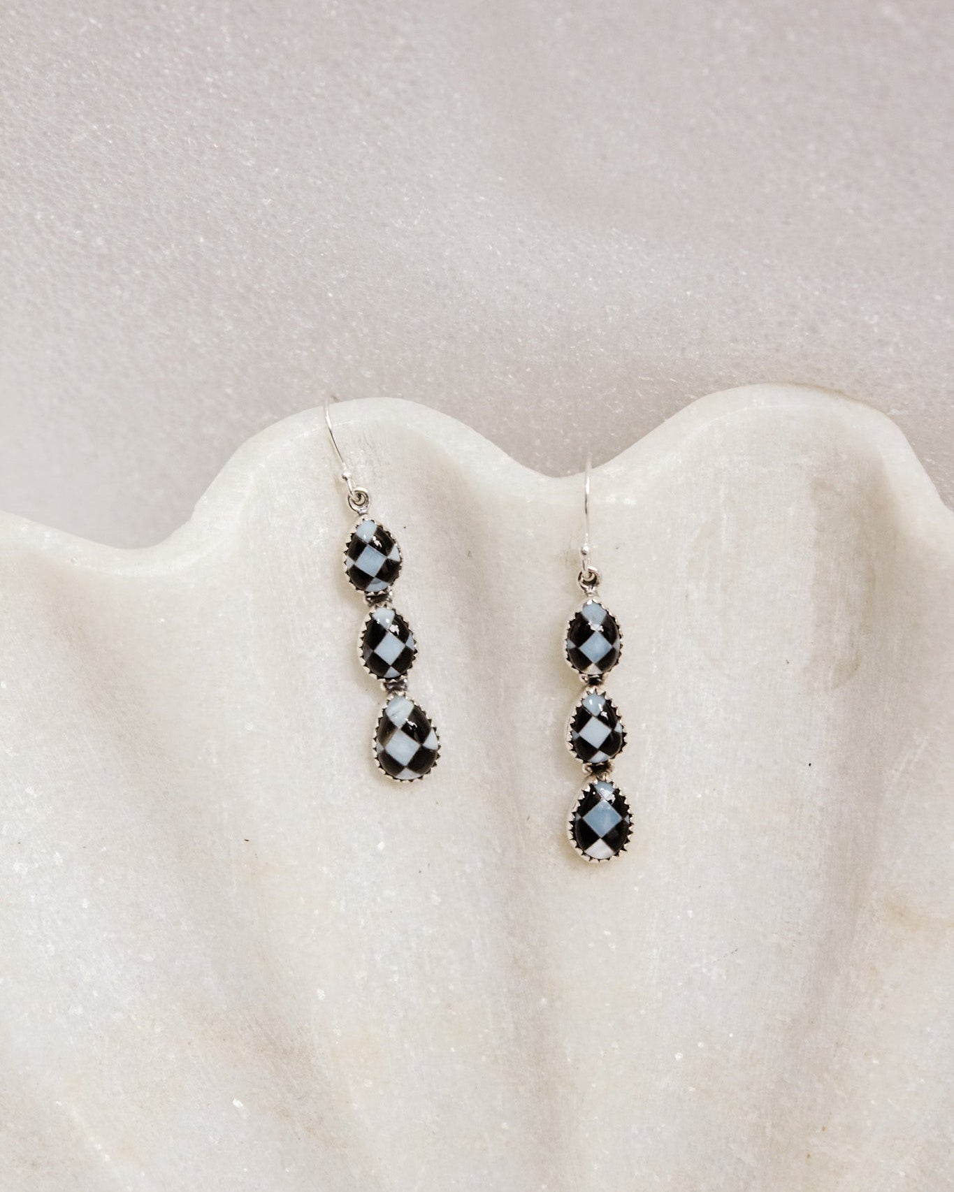 Harley's Checkered Stone Drop Earrings | By KKB-Drop Earrings-Krush Kandy, Women's Online Fashion Boutique Located in Phoenix, Arizona (Scottsdale Area)