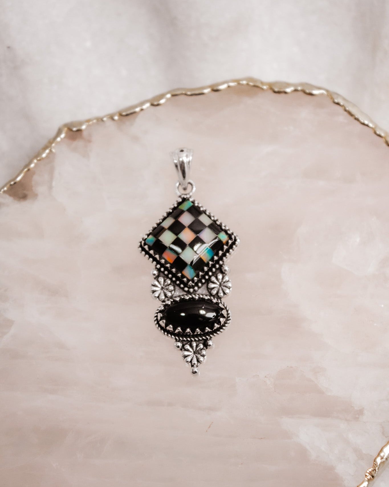 Checkmate Canvas Sterling Pendant-Chain Necklaces-Krush Kandy, Women's Online Fashion Boutique Located in Phoenix, Arizona (Scottsdale Area)