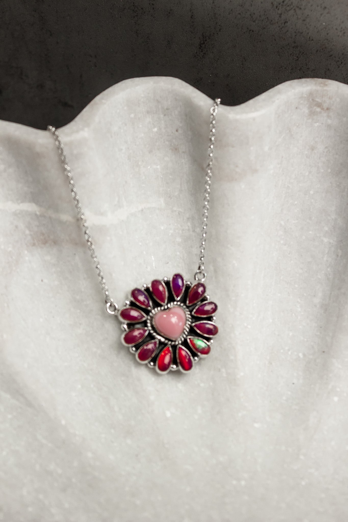 Hearts and Mixed Stone Sterling Silver Necklaces & Rings-Chain Necklaces-Krush Kandy, Women's Online Fashion Boutique Located in Phoenix, Arizona (Scottsdale Area)