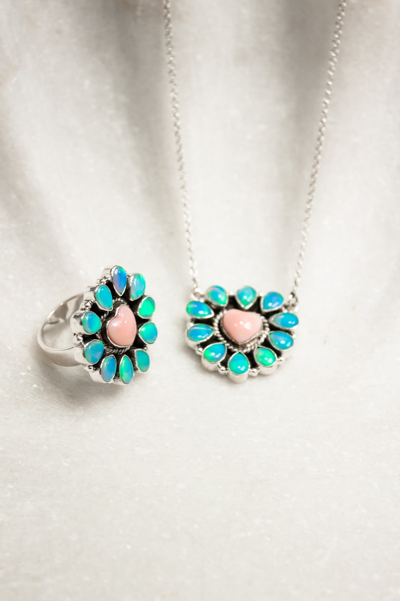 Hearts and Mixed Stone Sterling Silver Necklaces & Rings-Chain Necklaces-Krush Kandy, Women's Online Fashion Boutique Located in Phoenix, Arizona (Scottsdale Area)