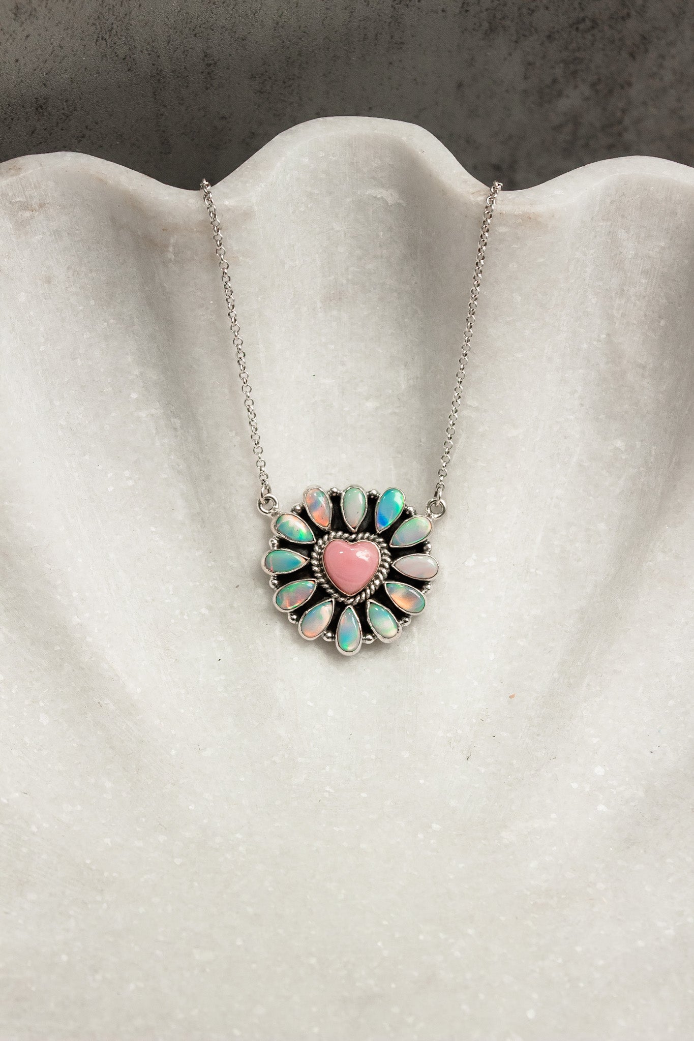 Hearts and Mixed Stone Sterling Silver Necklaces & Rings-Chain Necklaces-Krush Kandy, Women's Online Fashion Boutique Located in Phoenix, Arizona (Scottsdale Area)