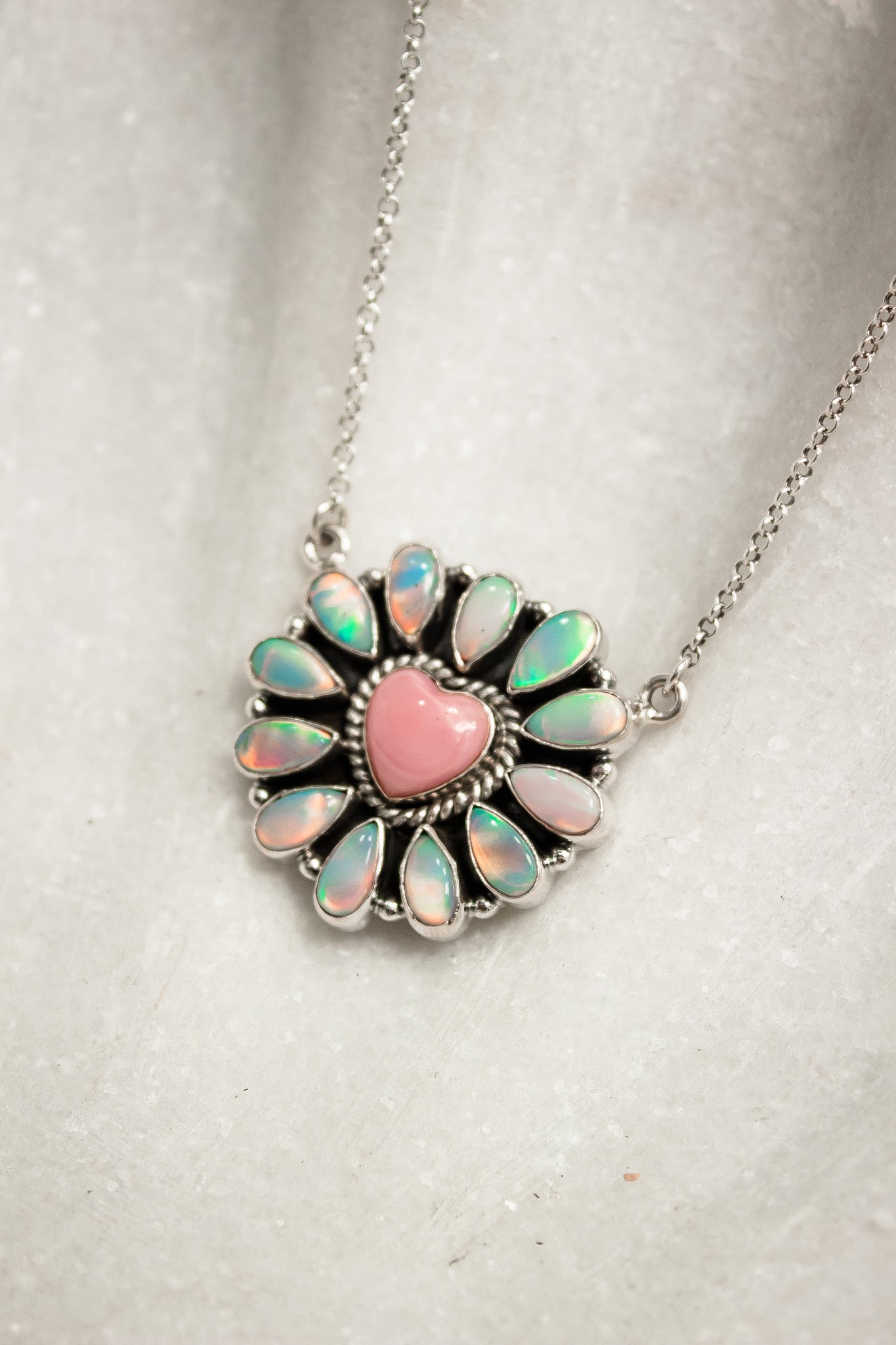 Hearts and Mixed Stone Sterling Silver Necklaces & Rings-Chain Necklaces-Krush Kandy, Women's Online Fashion Boutique Located in Phoenix, Arizona (Scottsdale Area)