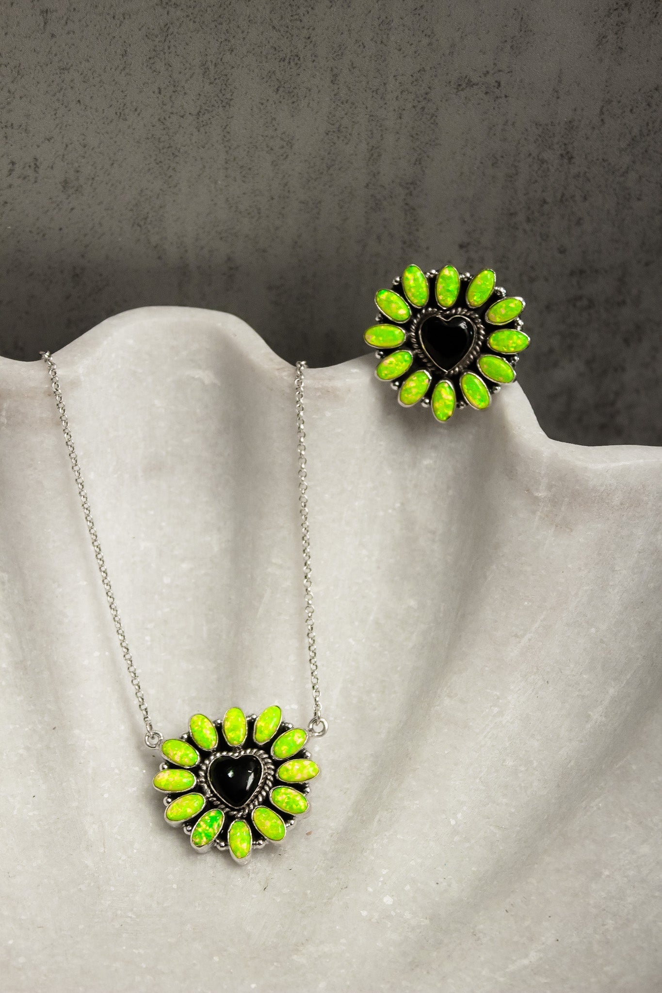 Hearts and Mixed Stone Sterling Silver Necklaces & Rings-Chain Necklaces-Krush Kandy, Women's Online Fashion Boutique Located in Phoenix, Arizona (Scottsdale Area)