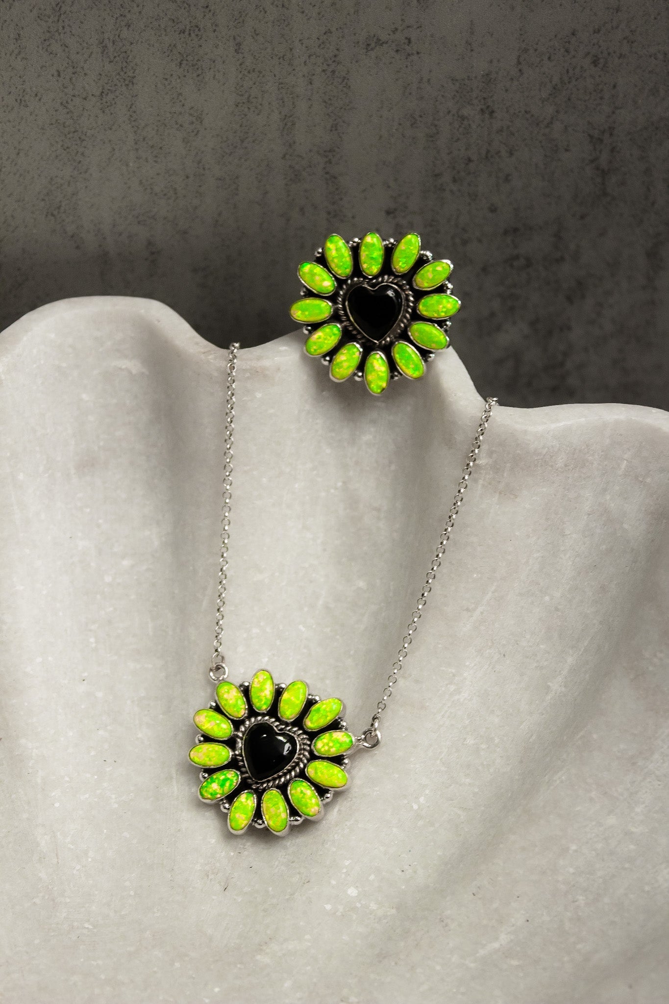 Hearts and Mixed Stone Sterling Silver Necklaces & Rings-Chain Necklaces-Krush Kandy, Women's Online Fashion Boutique Located in Phoenix, Arizona (Scottsdale Area)