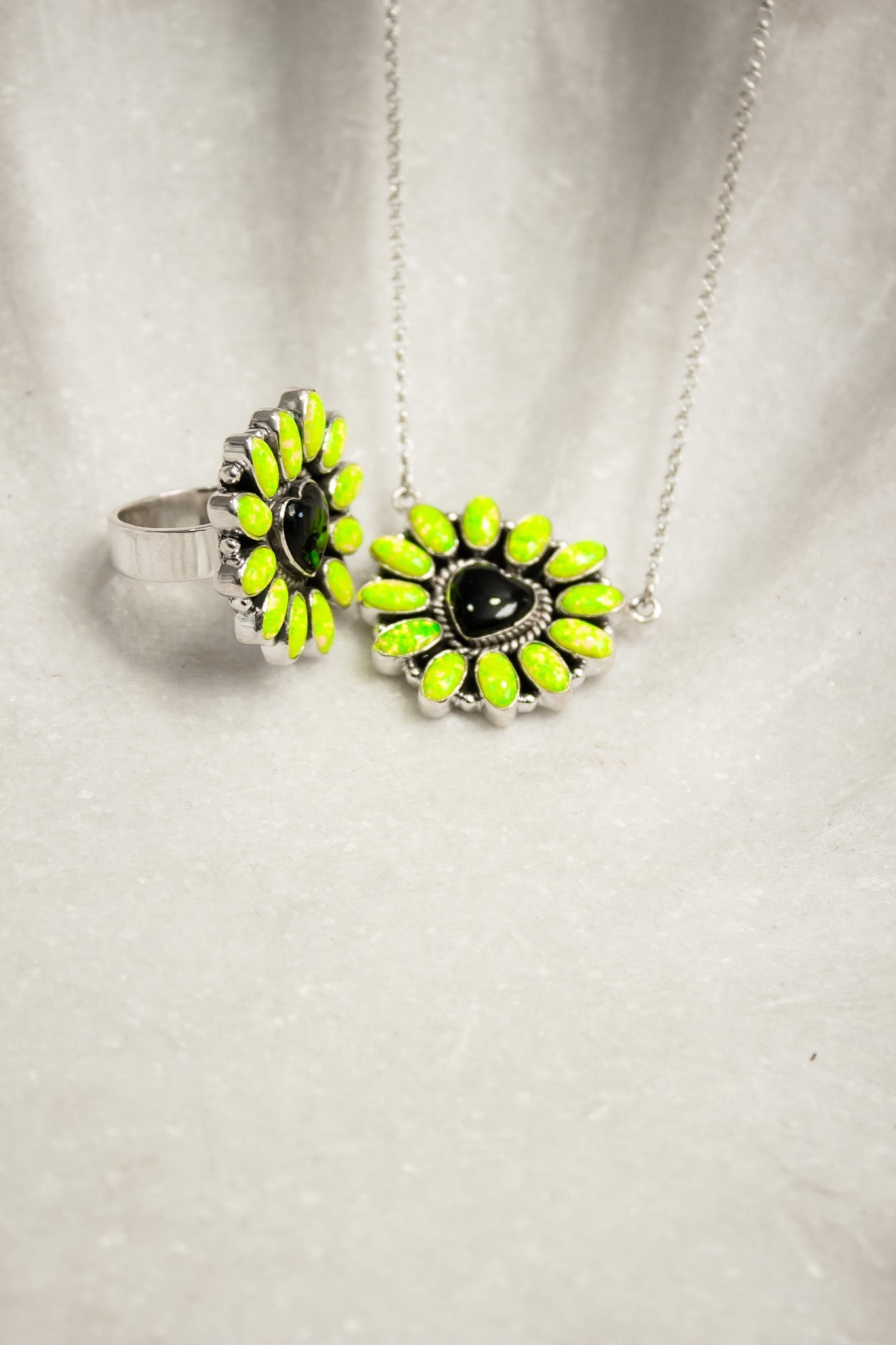 Hearts and Mixed Stone Sterling Silver Necklaces & Rings-Chain Necklaces-Krush Kandy, Women's Online Fashion Boutique Located in Phoenix, Arizona (Scottsdale Area)