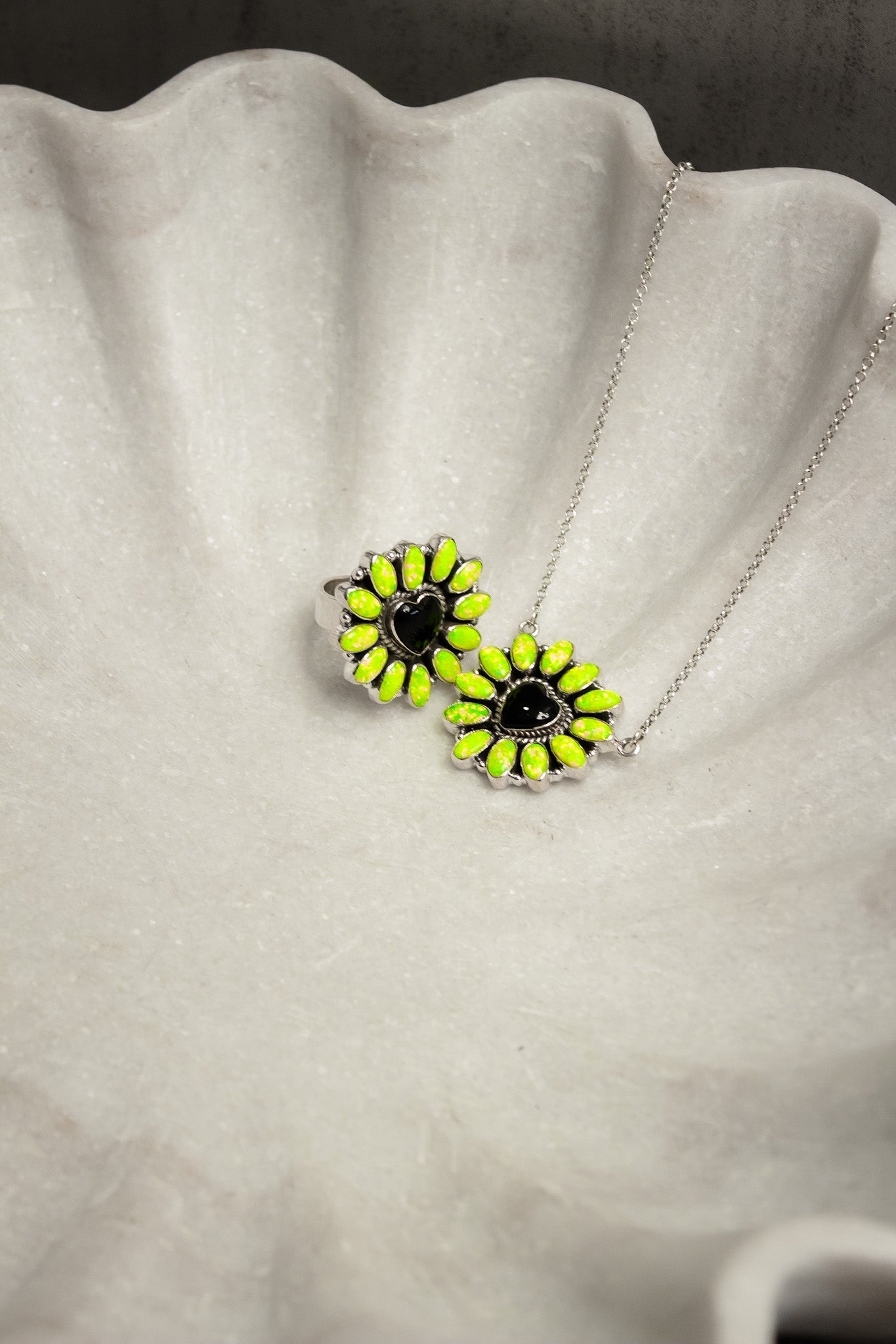 Hearts and Mixed Stone Sterling Silver Necklaces & Rings-Chain Necklaces-Krush Kandy, Women's Online Fashion Boutique Located in Phoenix, Arizona (Scottsdale Area)