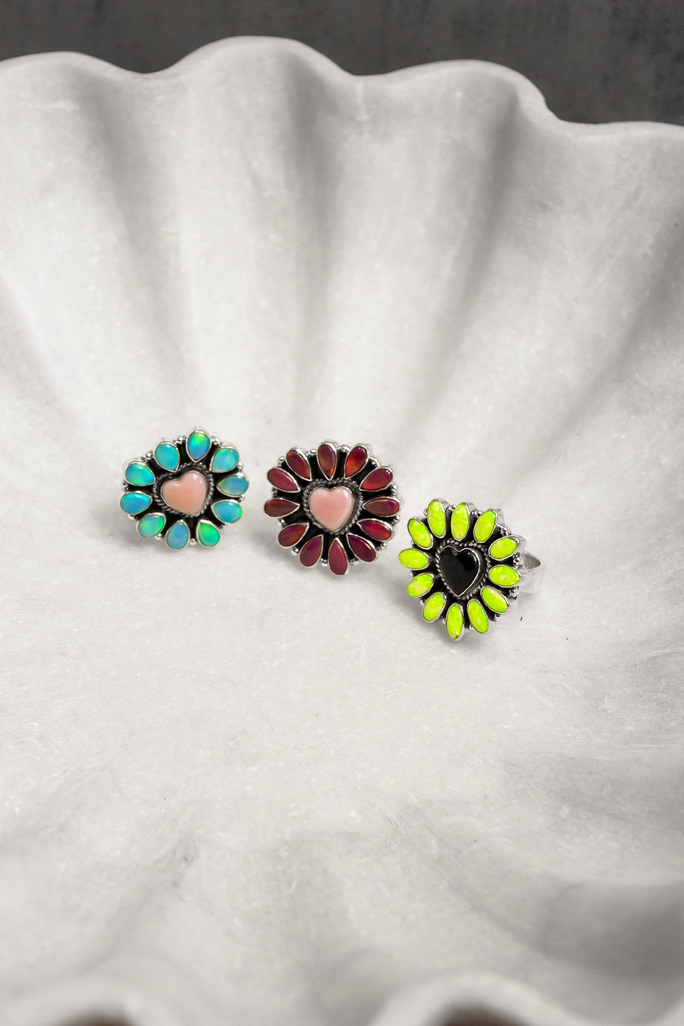 Hearts and Mixed Stone Sterling Silver Necklaces & Rings-Chain Necklaces-Krush Kandy, Women's Online Fashion Boutique Located in Phoenix, Arizona (Scottsdale Area)