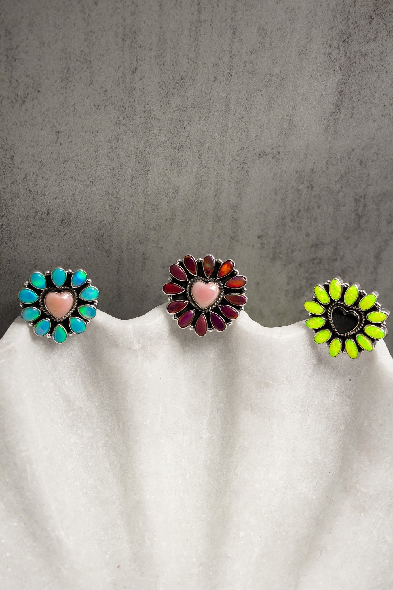 Hearts and Mixed Stone Sterling Silver Necklaces & Rings-Chain Necklaces-Krush Kandy, Women's Online Fashion Boutique Located in Phoenix, Arizona (Scottsdale Area)