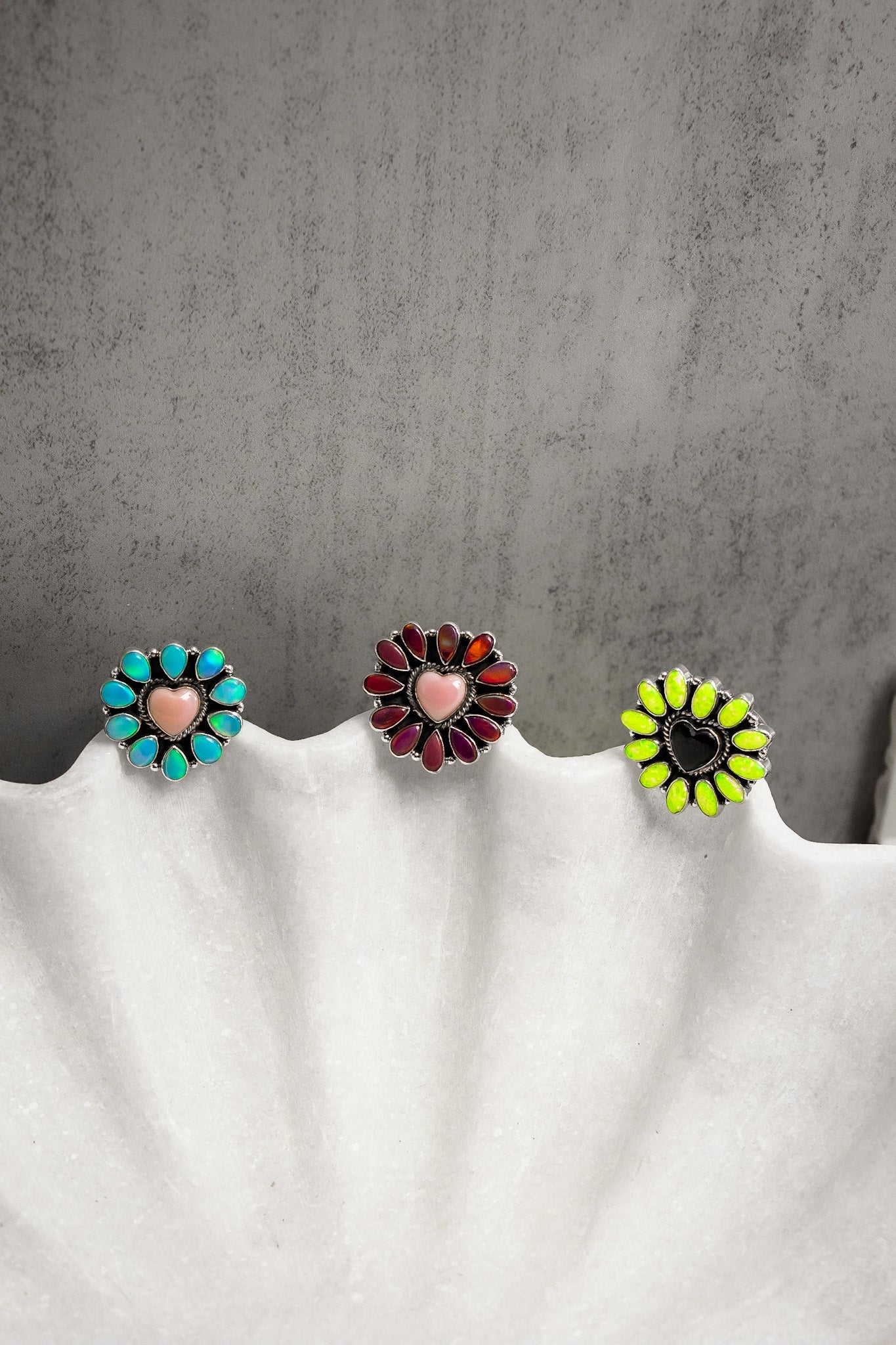 Hearts and Mixed Stone Sterling Silver Necklaces & Rings-Chain Necklaces-Krush Kandy, Women's Online Fashion Boutique Located in Phoenix, Arizona (Scottsdale Area)