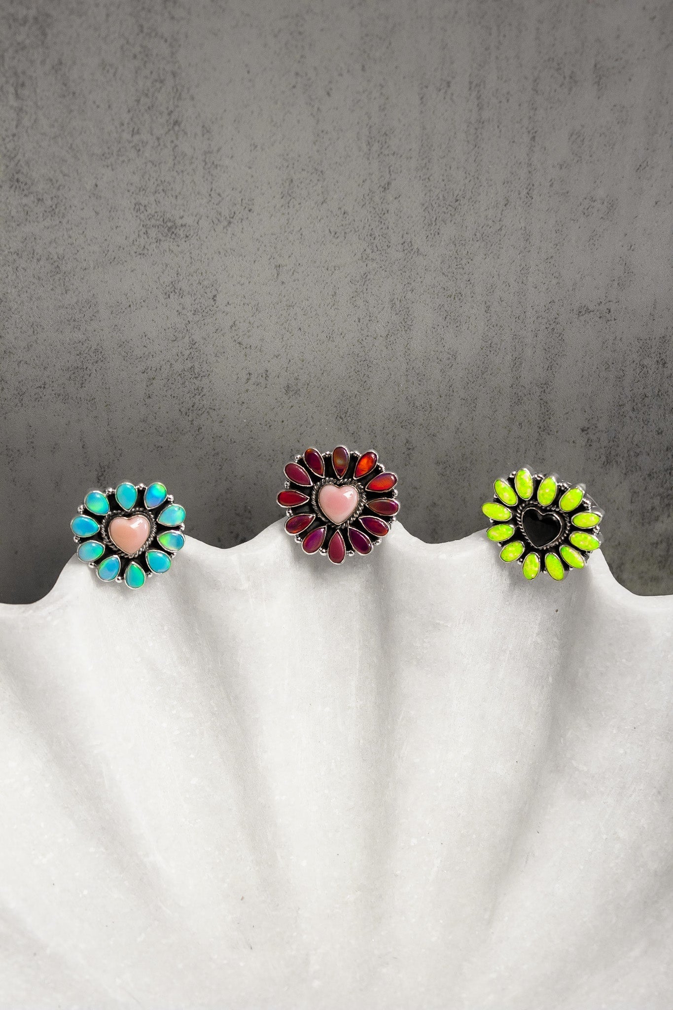 Hearts and Mixed Stone Sterling Silver Necklaces & Rings-Chain Necklaces-Krush Kandy, Women's Online Fashion Boutique Located in Phoenix, Arizona (Scottsdale Area)