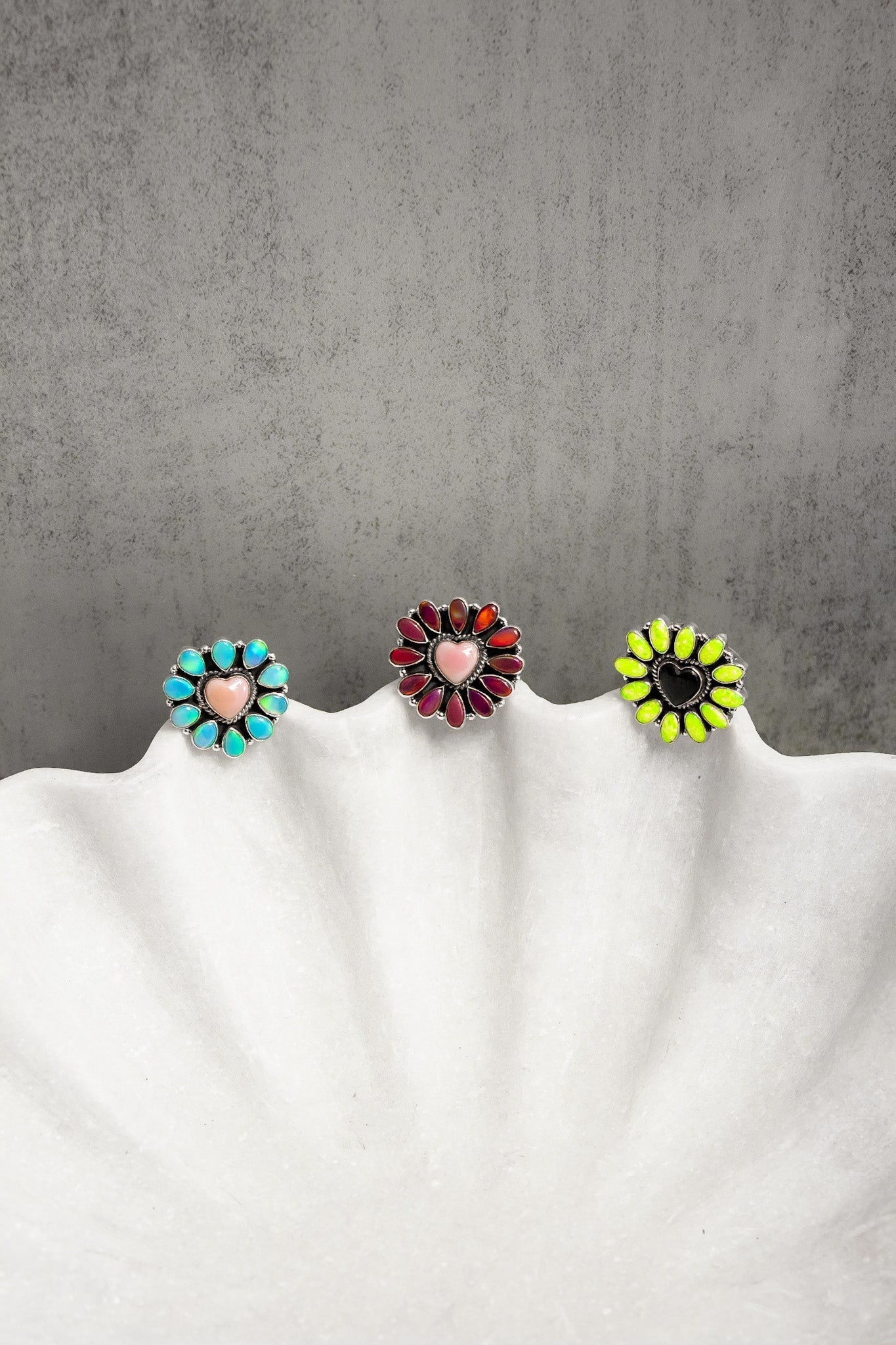 Hearts and Mixed Stone Sterling Silver Necklaces & Rings-Chain Necklaces-Krush Kandy, Women's Online Fashion Boutique Located in Phoenix, Arizona (Scottsdale Area)