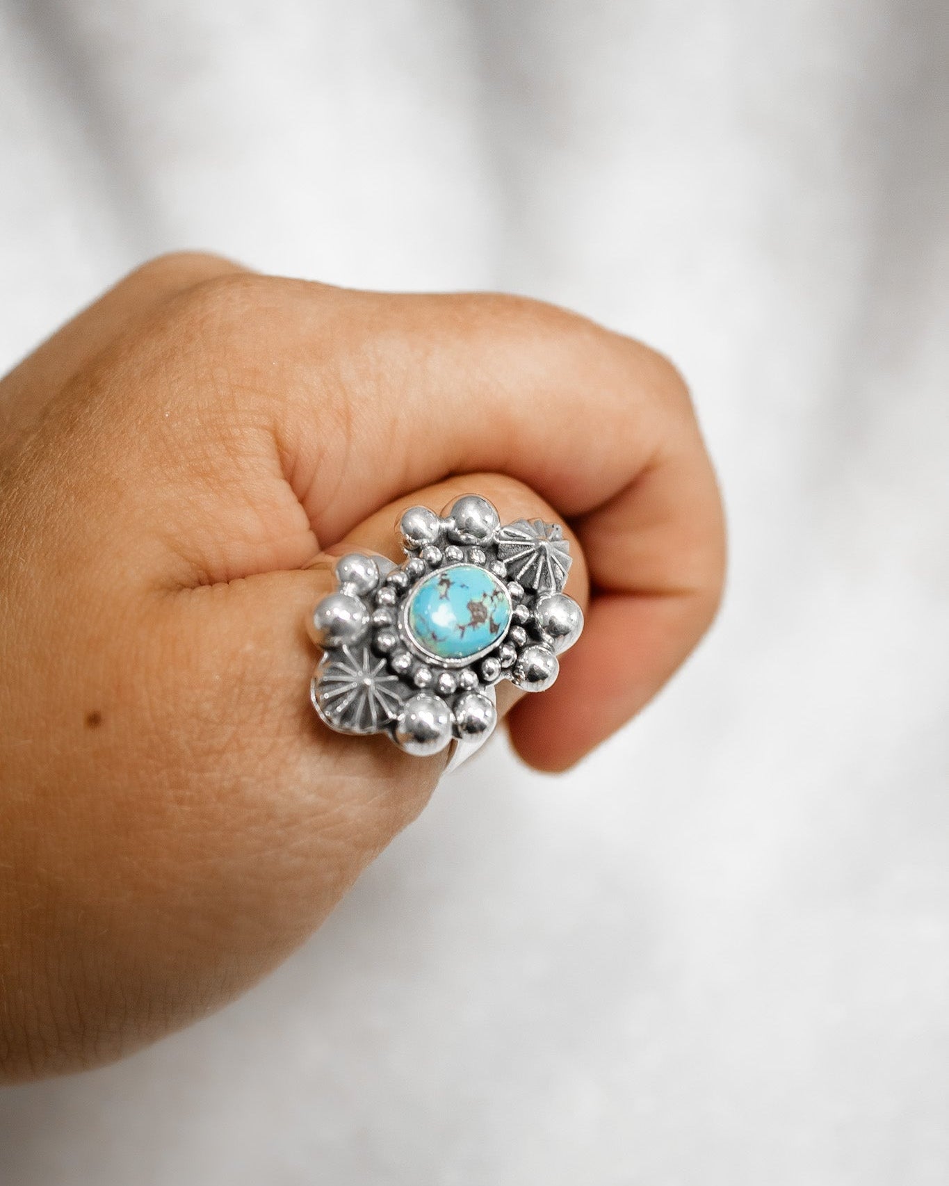 Single Stone Golden Hills Sterling Silver Concho Ring-Statement Rings-Krush Kandy, Women's Online Fashion Boutique Located in Phoenix, Arizona (Scottsdale Area)