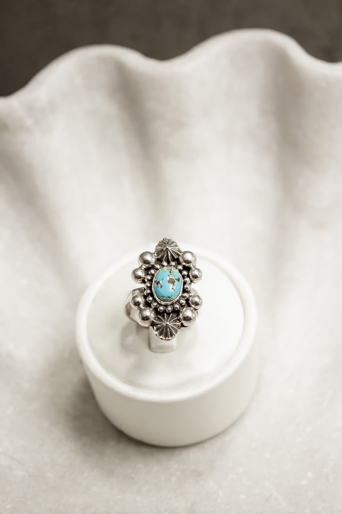 Single Stone Golden Hills Sterling Silver Concho Ring-Statement Rings-Krush Kandy, Women's Online Fashion Boutique Located in Phoenix, Arizona (Scottsdale Area)