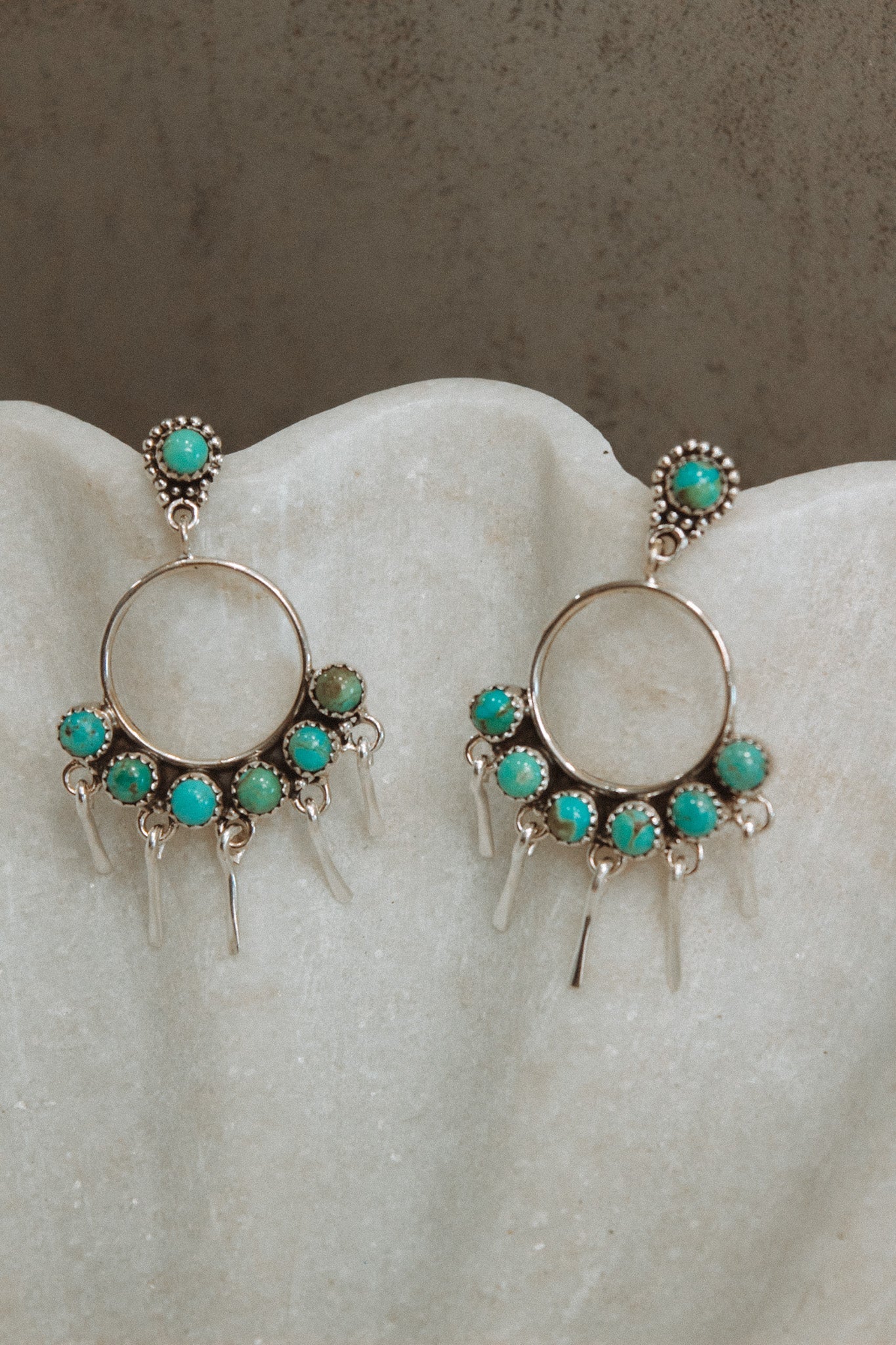 7 Jewel Hoop Studded Dangle Earring-Drop Earrings-Krush Kandy, Women's Online Fashion Boutique Located in Phoenix, Arizona (Scottsdale Area)